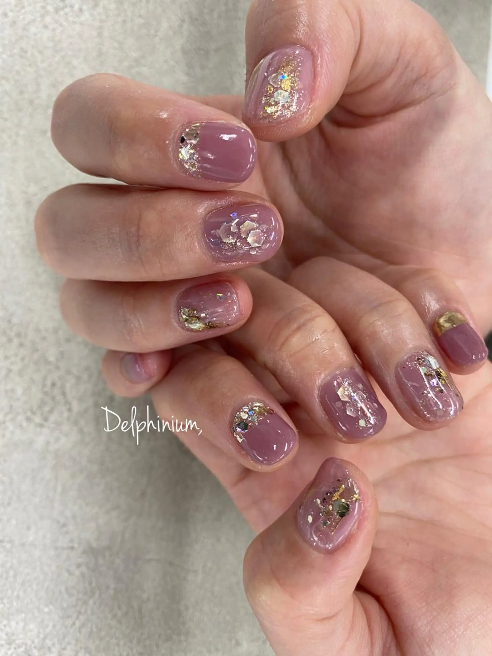 ネイル ジェルネイル キラキラネイル パラジェル ピンク ハンドネイル 岡本 友恵のネイルデザイン