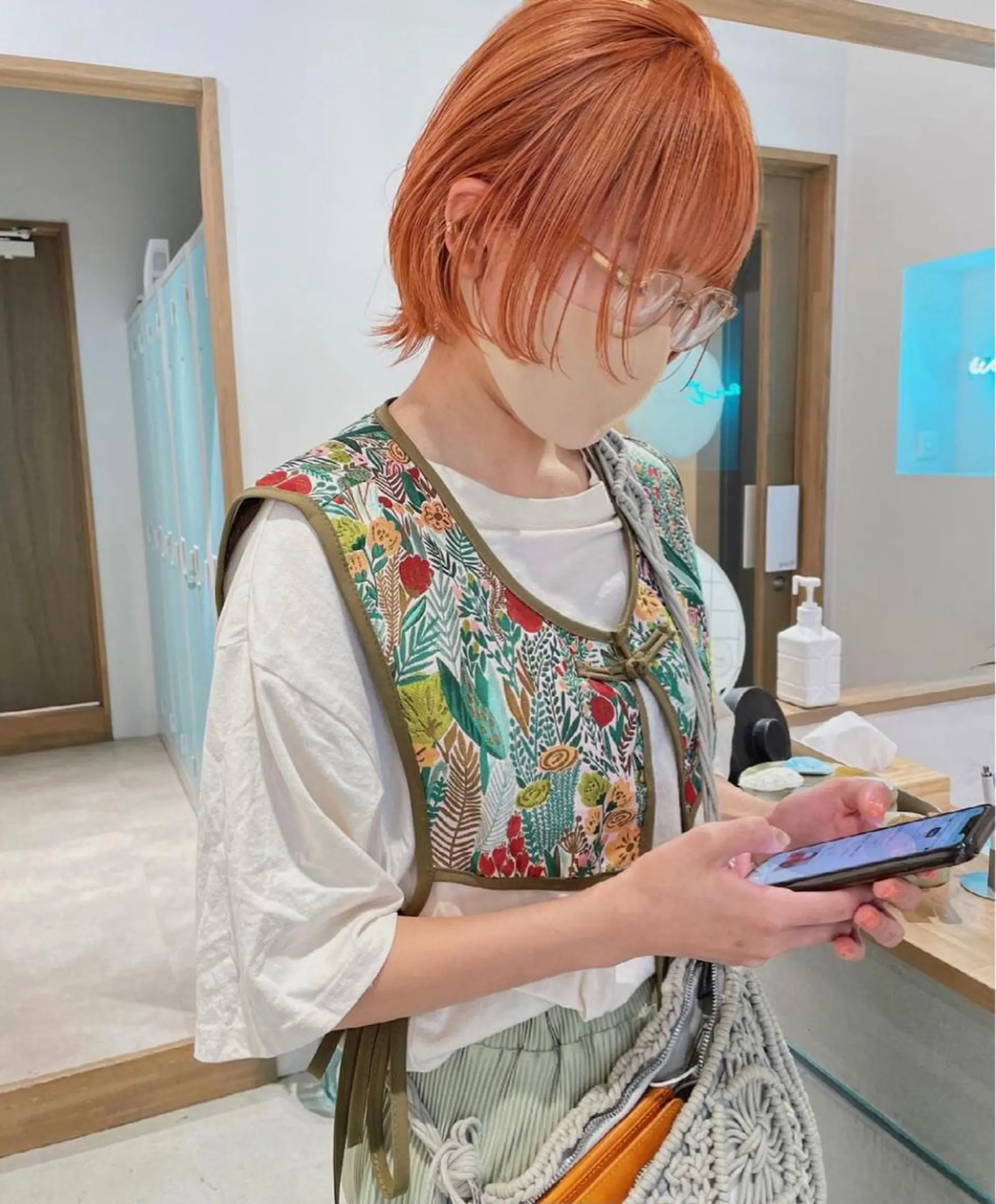 ミディアム カラー ヘアアレンジ ヘアカラー トリートメント ヘッドスパ ヘアセット ボブ/プツボブ tsumuguのヘアスタイル