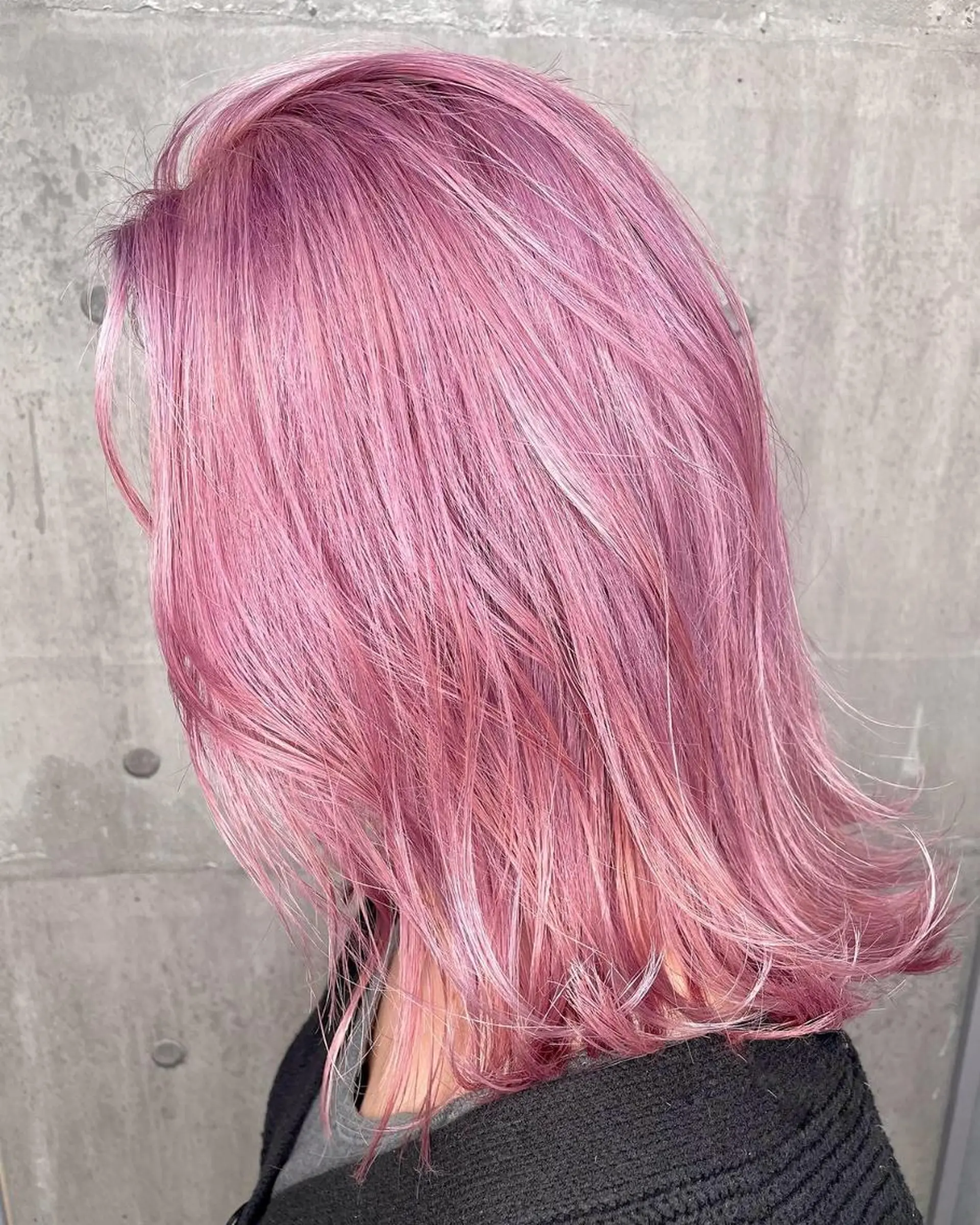 セミロング カラー ヘアアレンジ 成人式 アディクシーカラー アッシュ バレイヤージュ ミストバング N° +aero 横浜のヘアスタイル