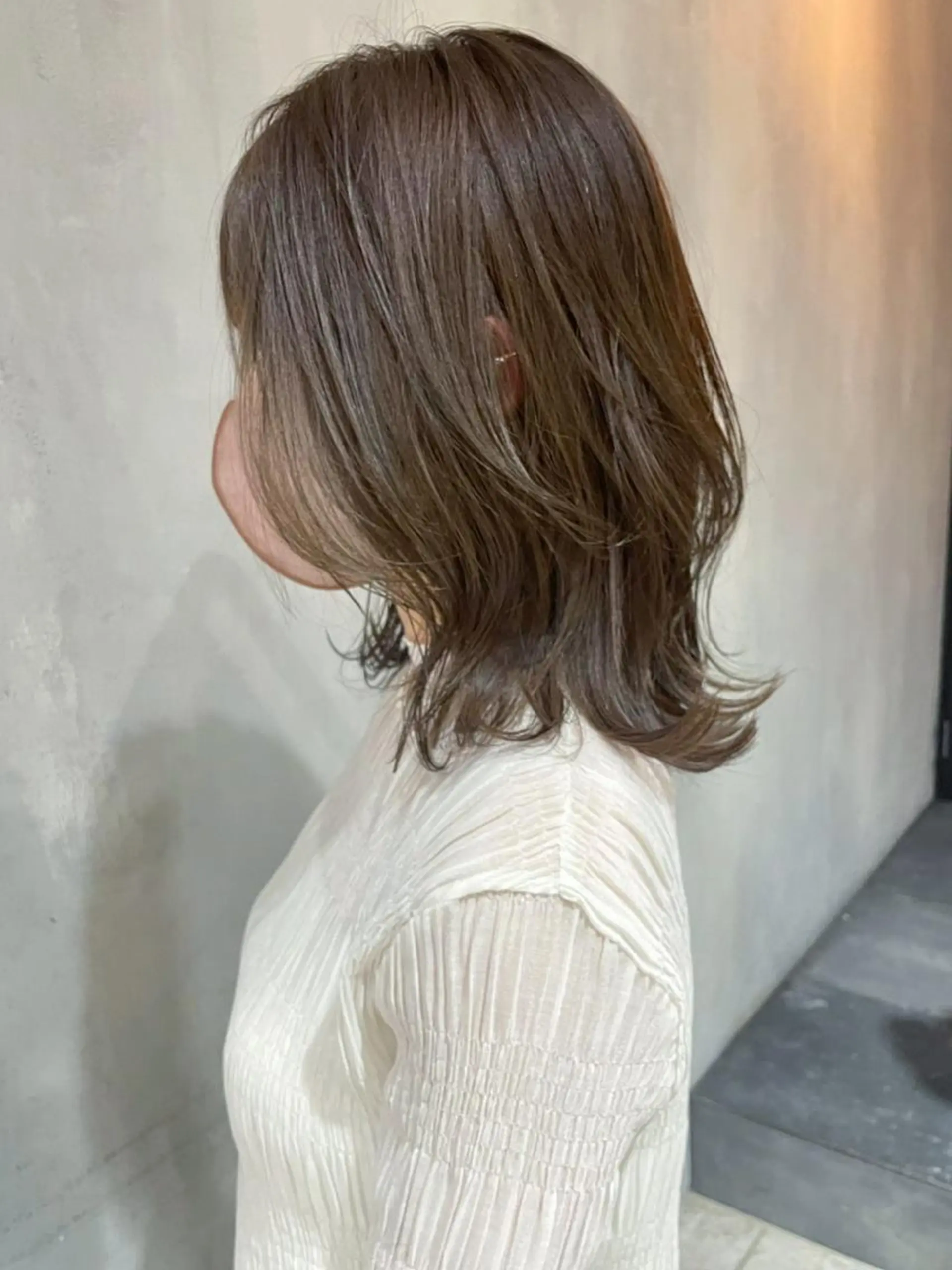 ミディアム パーマ カラー ヘアアレンジ レイヤーカット カット ITbyALBUM 松戸のヘアスタイル