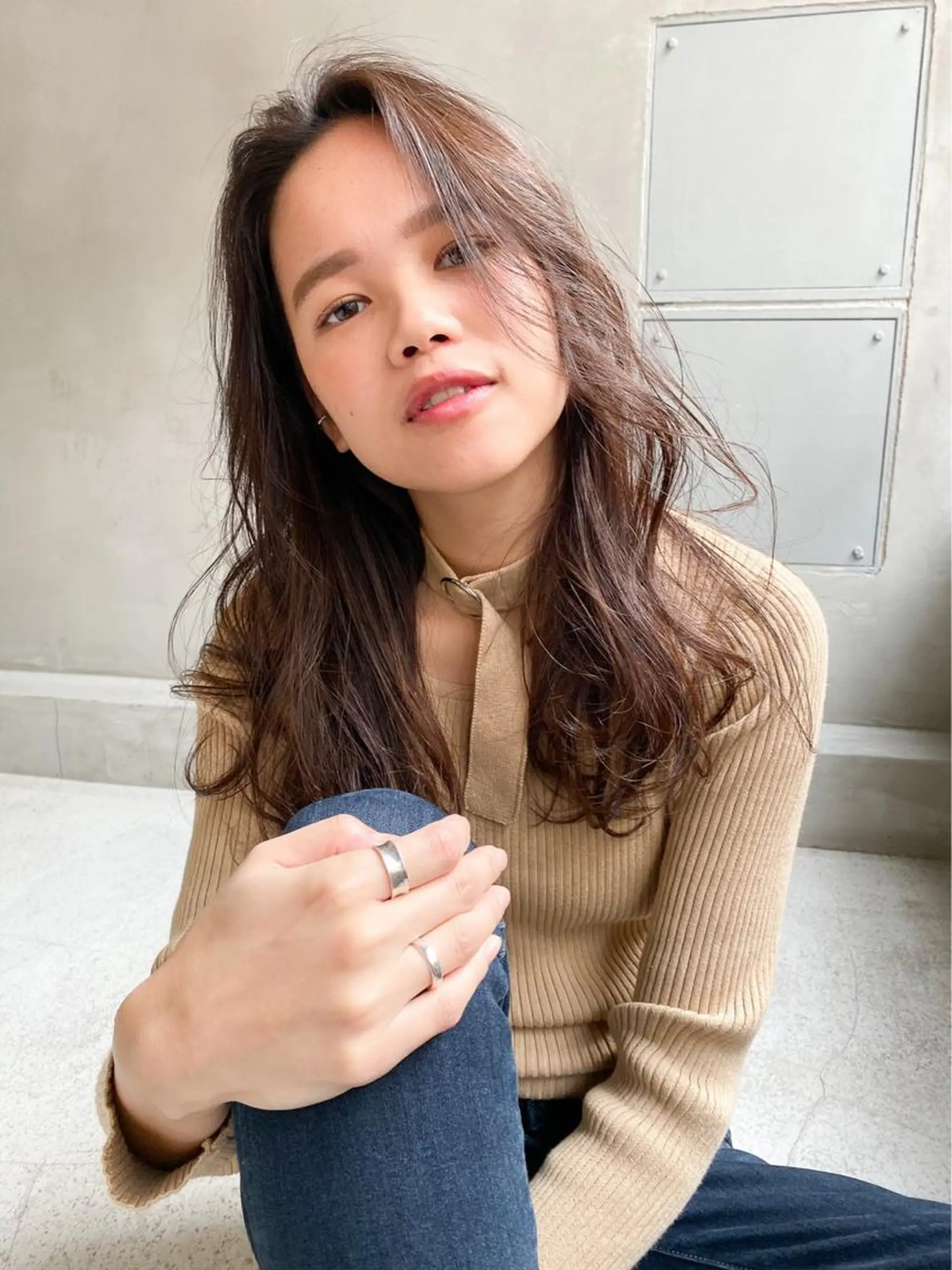 セミロング カラー 海外デザイン🇺🇸 石渡諒太のヘアスタイル