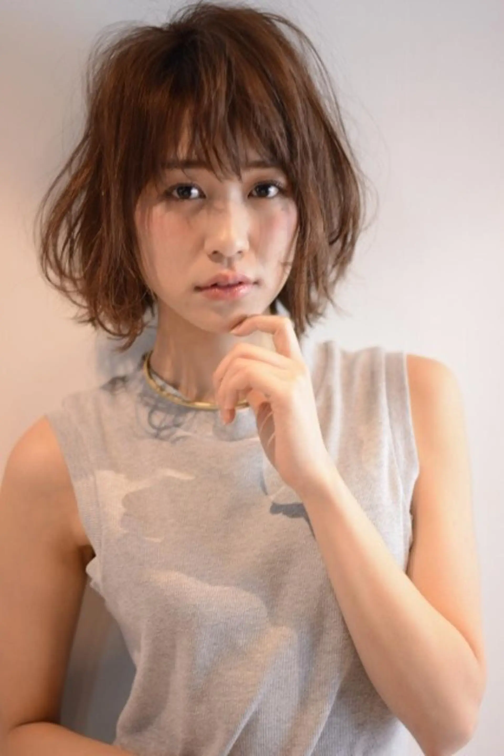 ミディアム カラー 縮毛矯正 店長 佐藤のヘアスタイル