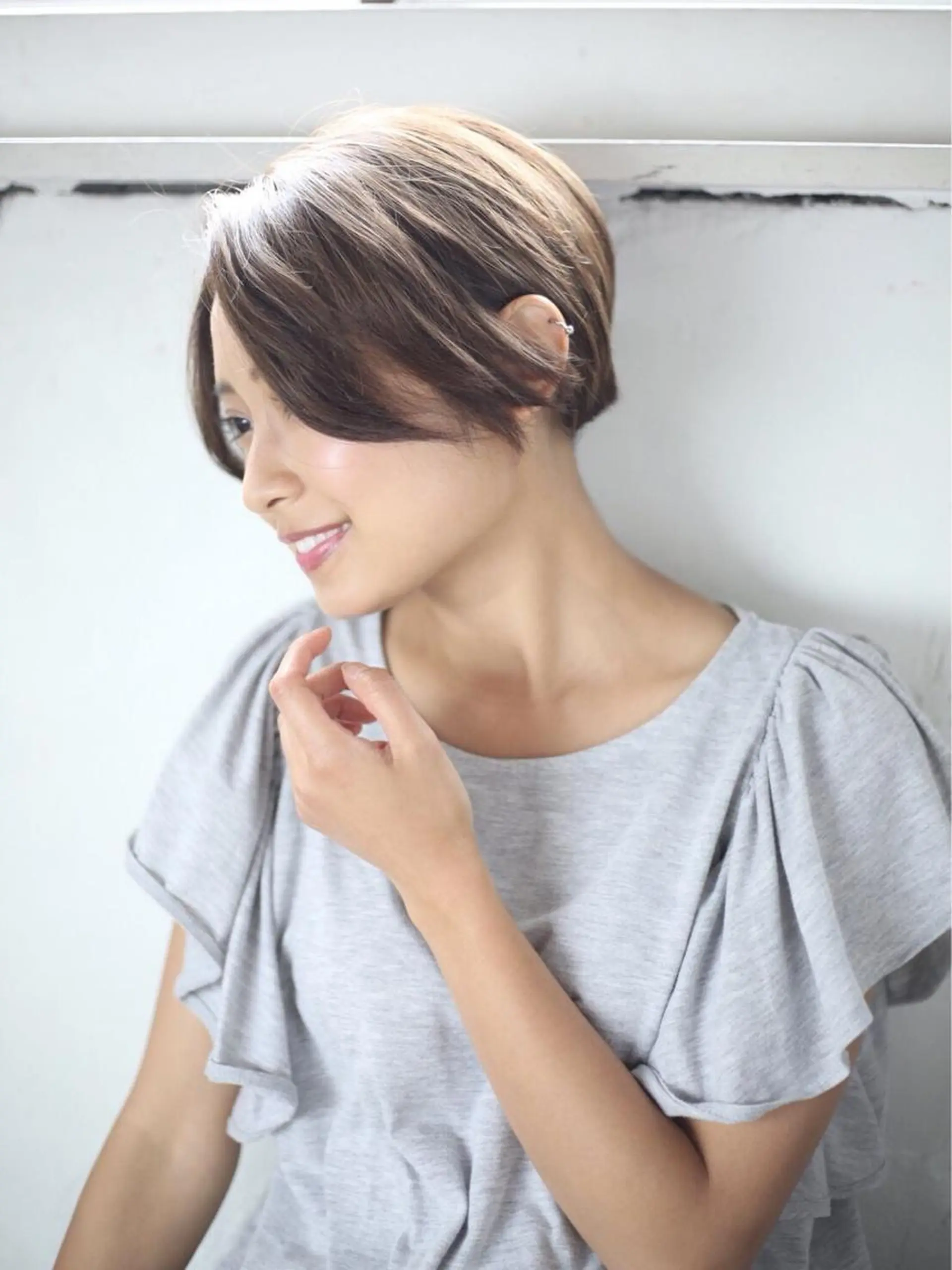 ショート カラー パーマ 野崎 ひかりのヘアスタイル