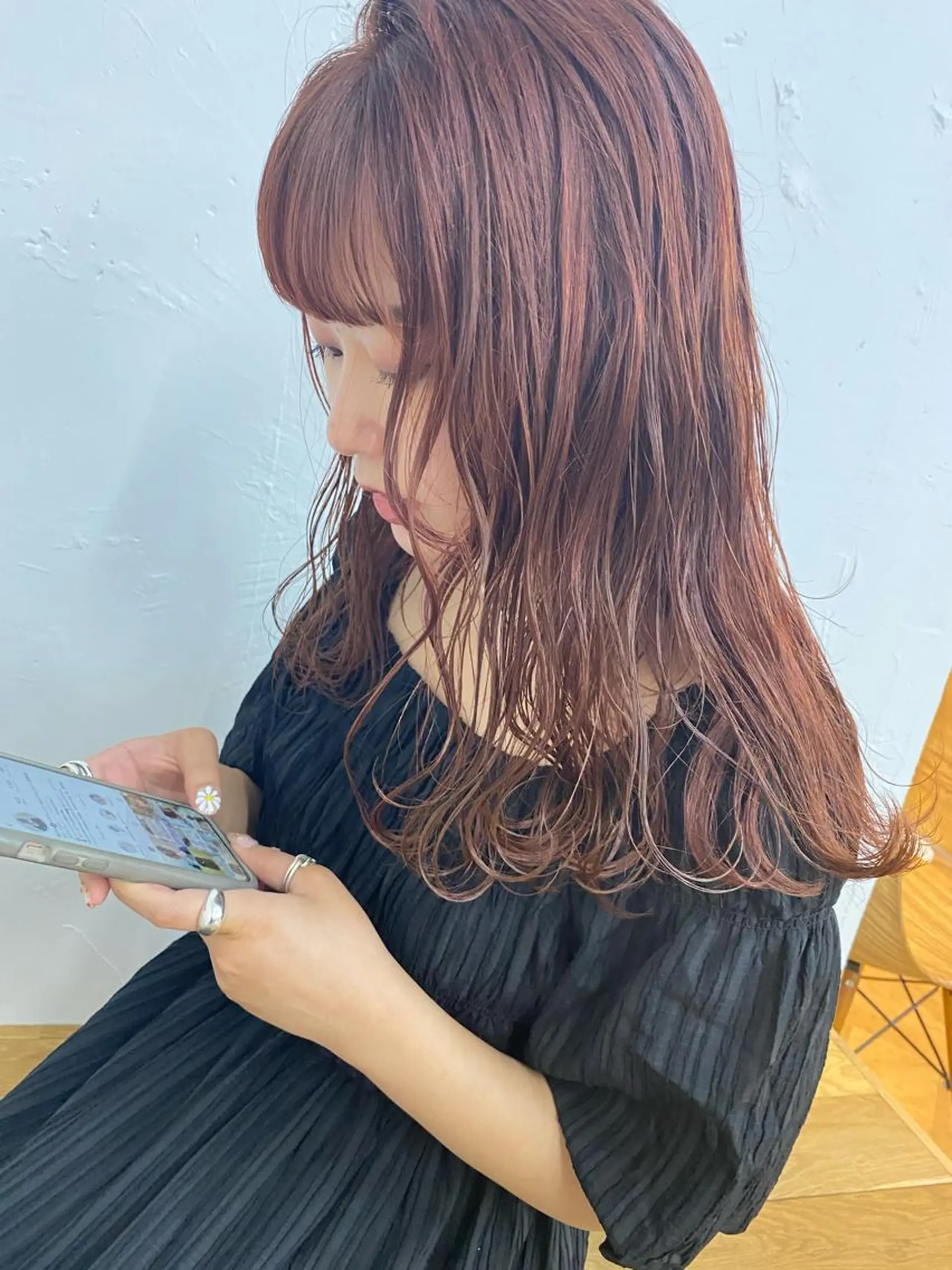 ロング カラー nishido ハイライト/メンズのヘアスタイル