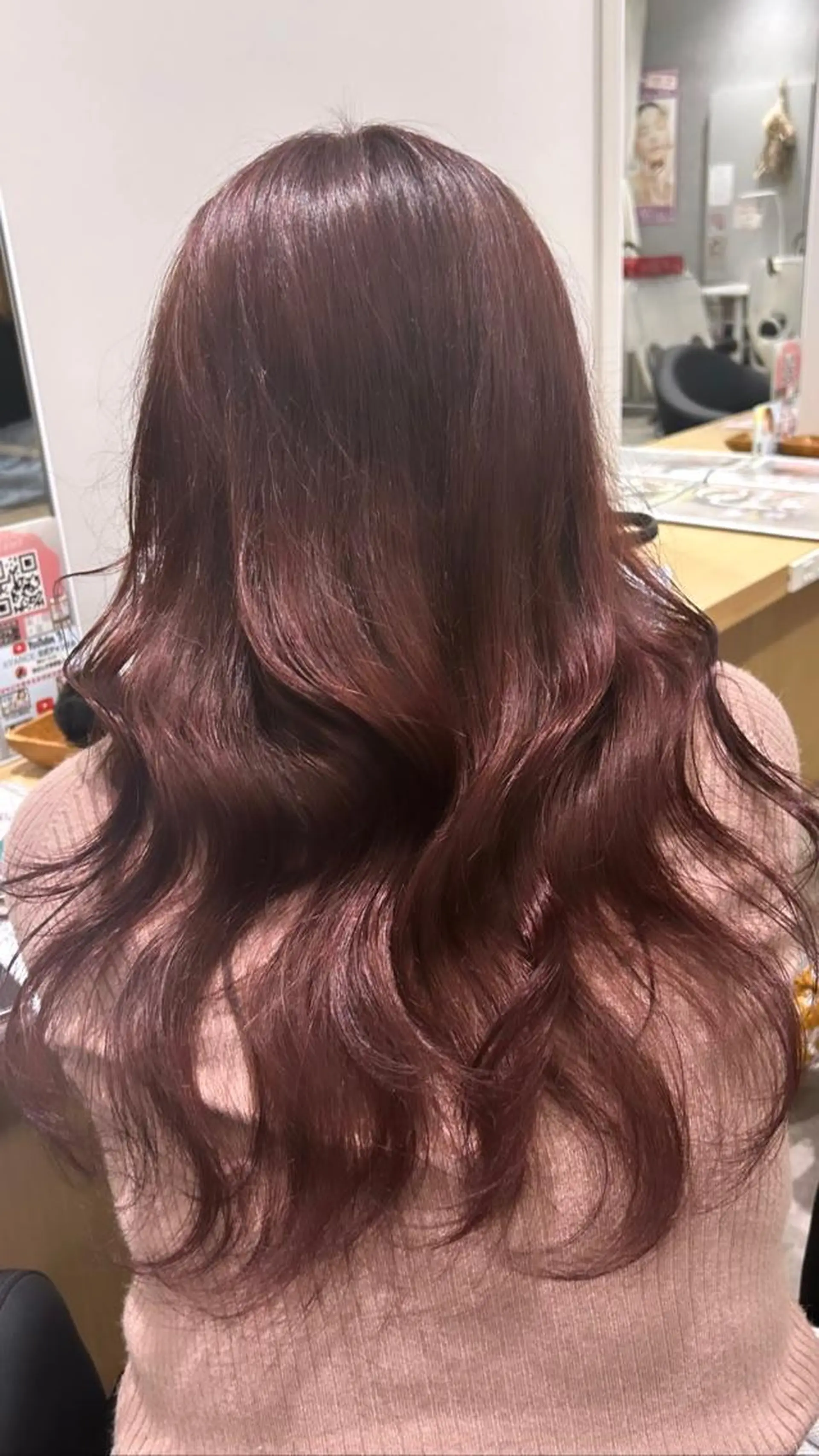 ロング カラー カシス ピンクカラー Lien by kiitos所属・韓国ヘア×レイヤー カット/上田丈也のヘアスタイル