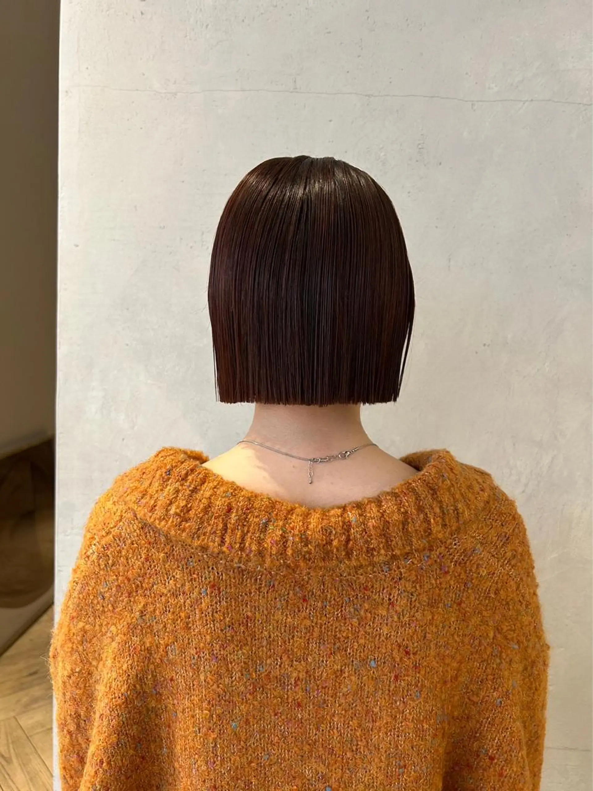 カラー オレンジ yuuka/ボブ/ダ ブルカラー/髪質改善のヘアスタイル