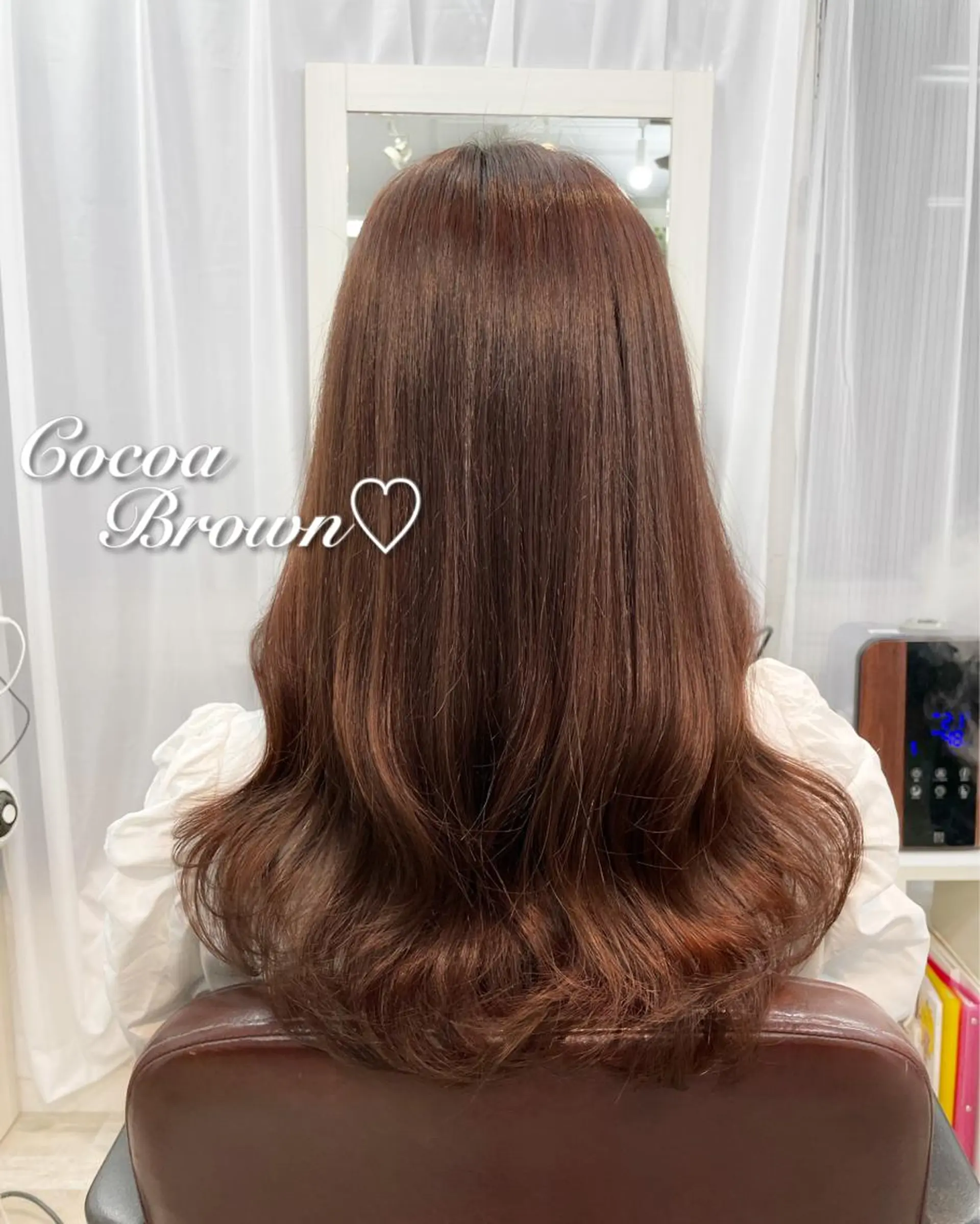 ロング カラー ブラウンカラー ココアブラウン カット ヘアカラー トリートメント ヘアセット 韓国ヘア🤍髪質改善 🇰🇷AKANEのヘアスタイル