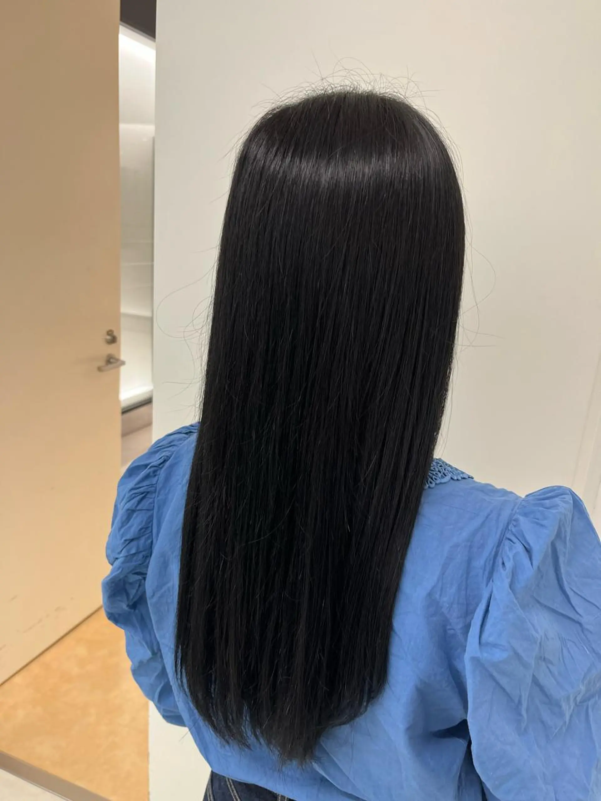 ロング カラー 黒髪 ブルーカラー ブルーブラック 透明感カラー TEMIL HAIR 《まお》のヘアスタイル