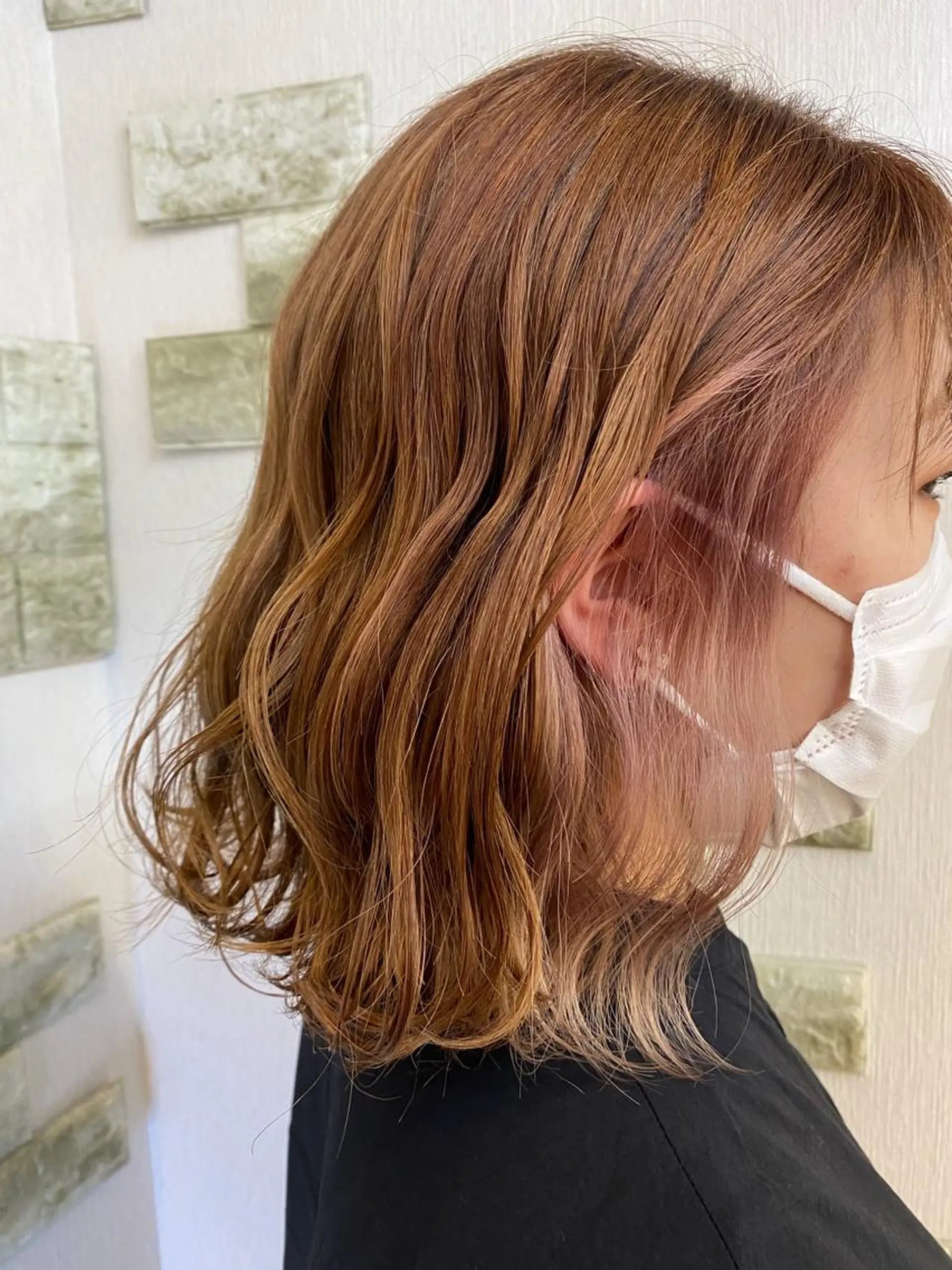 ミディアム カラー ピンクカラー ホワイトピンク ️🫧押上️🫧はな 🫧うる艶パーマのヘアスタイル