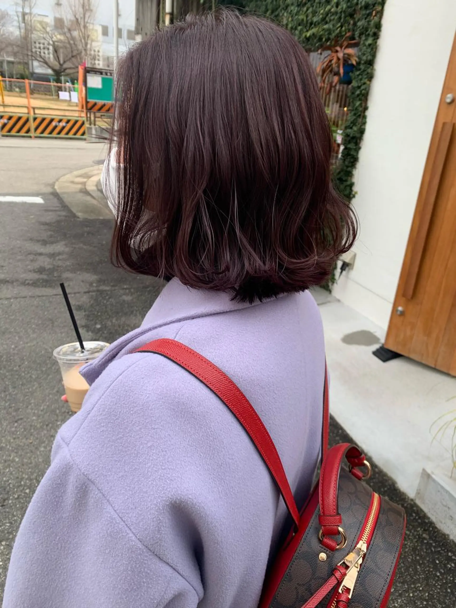 ミディアム カラー ピンクカラー バイオレットカラー 野々村 朋美のヘアスタイル