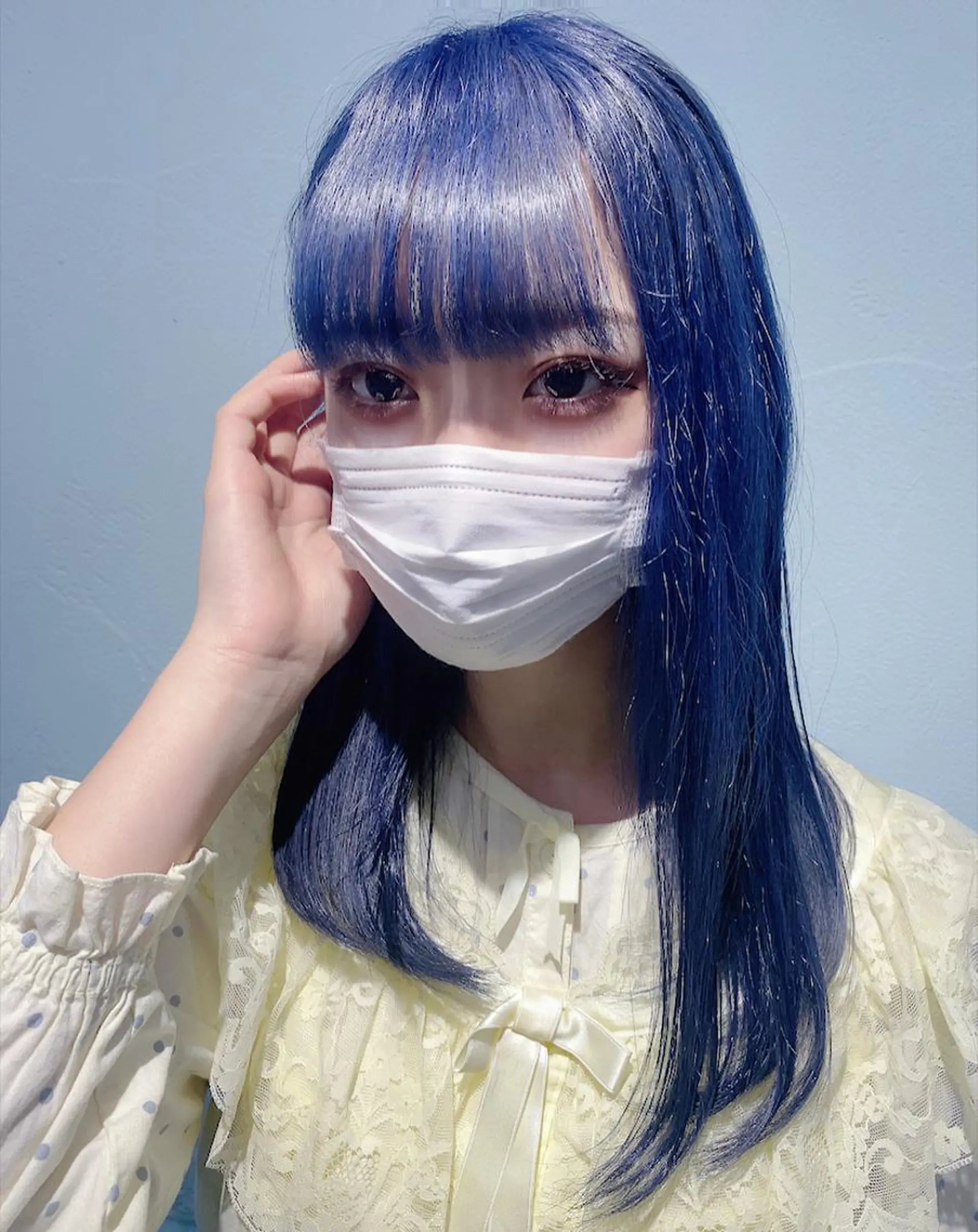 ロング カラー ヘアアレンジ 寒色アイドルカラー JUNOチナツのヘアスタイル