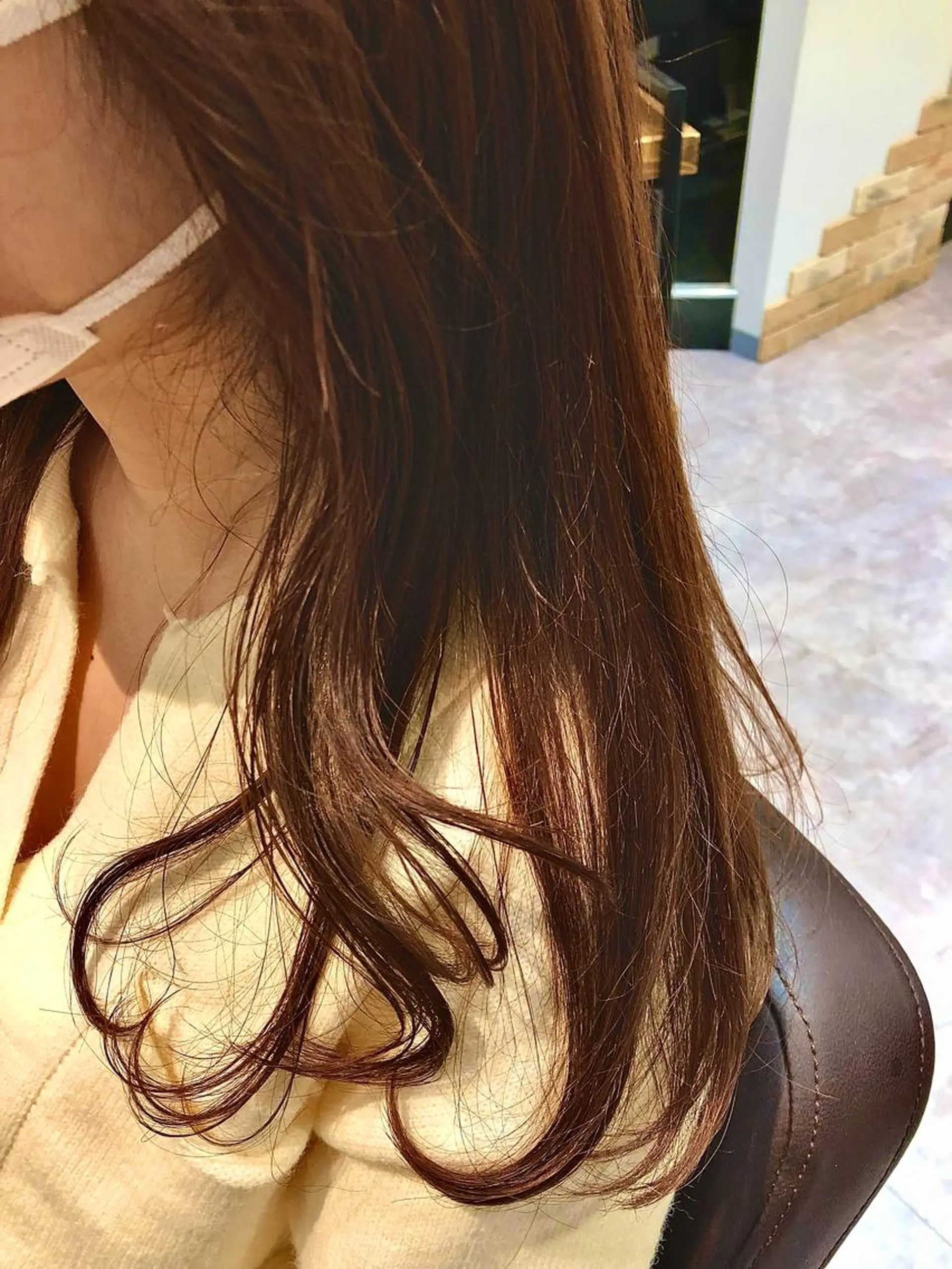 ロング カラー ブラウンカラー オレンジ オレンジブラウン ヘアカラー 山本 佳奈のヘアスタイル