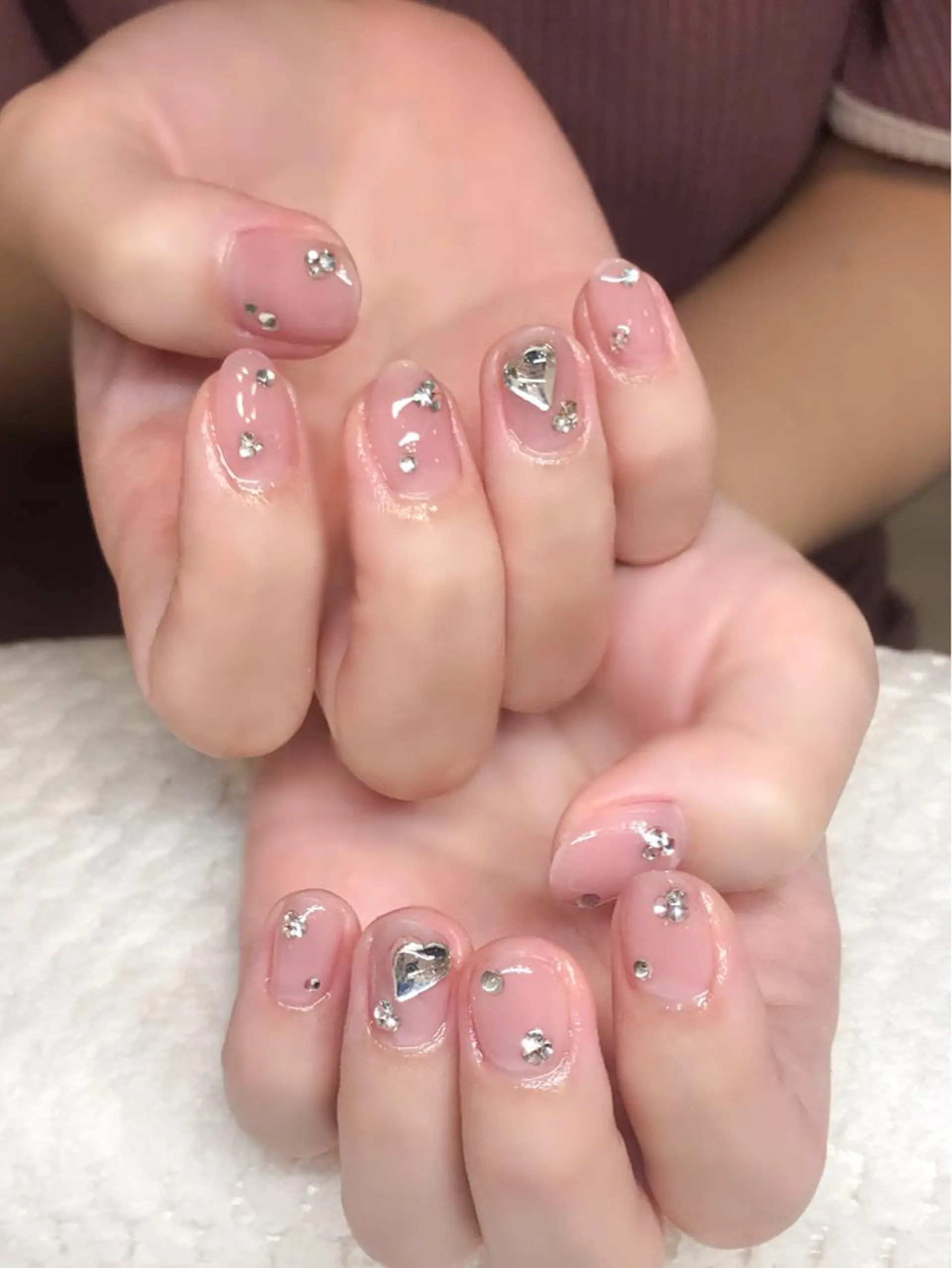 ネイル ジェルネイル ハート シンプルネイル 夏ネイル ワンホンネイル Nyanco Nailのネイルデザイン