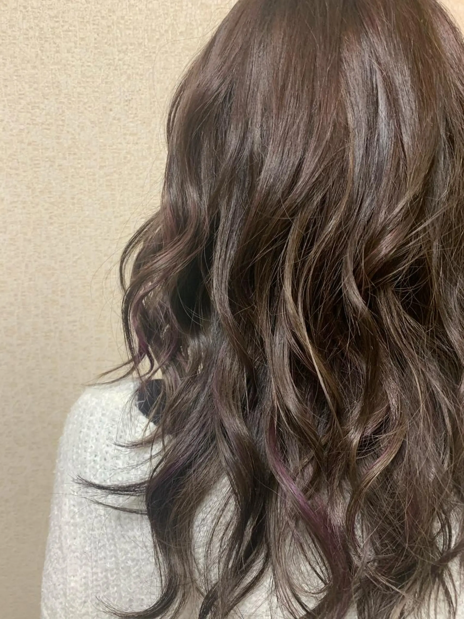セミロング カラー アッシュ ベージュカラー ハイライトカラー パープルカラー ハイライト ヘアカラー 後藤 弓佳のヘアスタイル