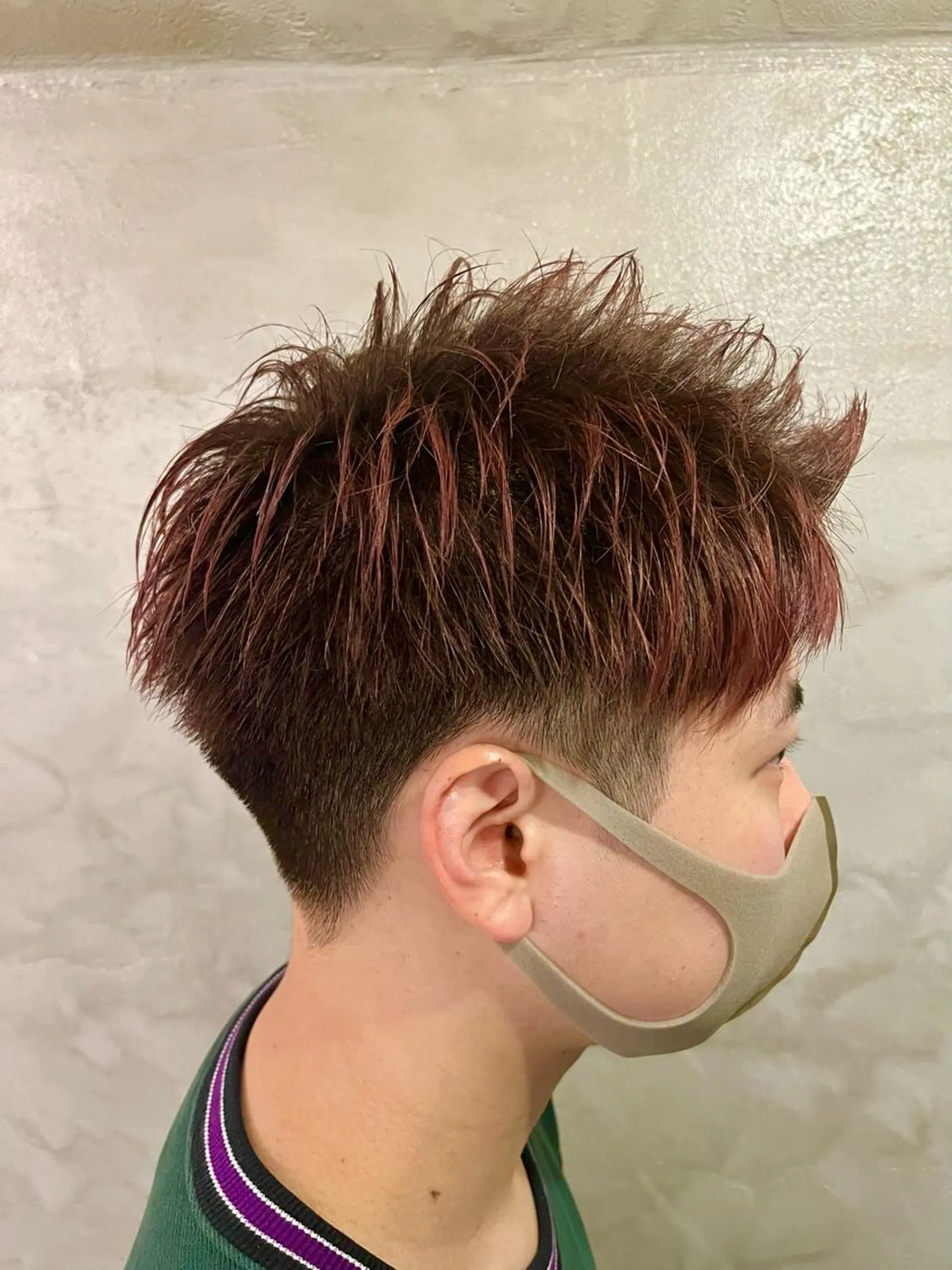 カラー メンズ レッドカラー ヘアカラー FUJINO RYOのヘアスタイル