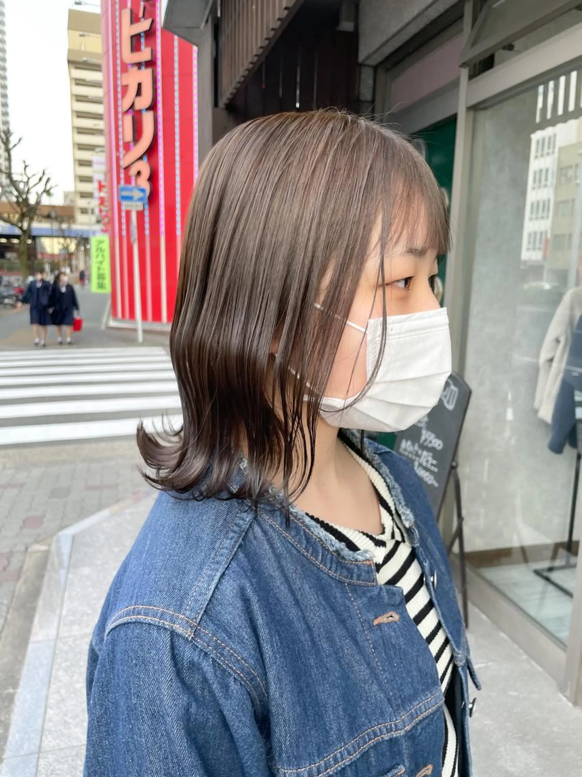 ミディアム カラー ベージュカラー ヘアカラー トリートメント イワタ マハ/ minim hairのヘアスタイル