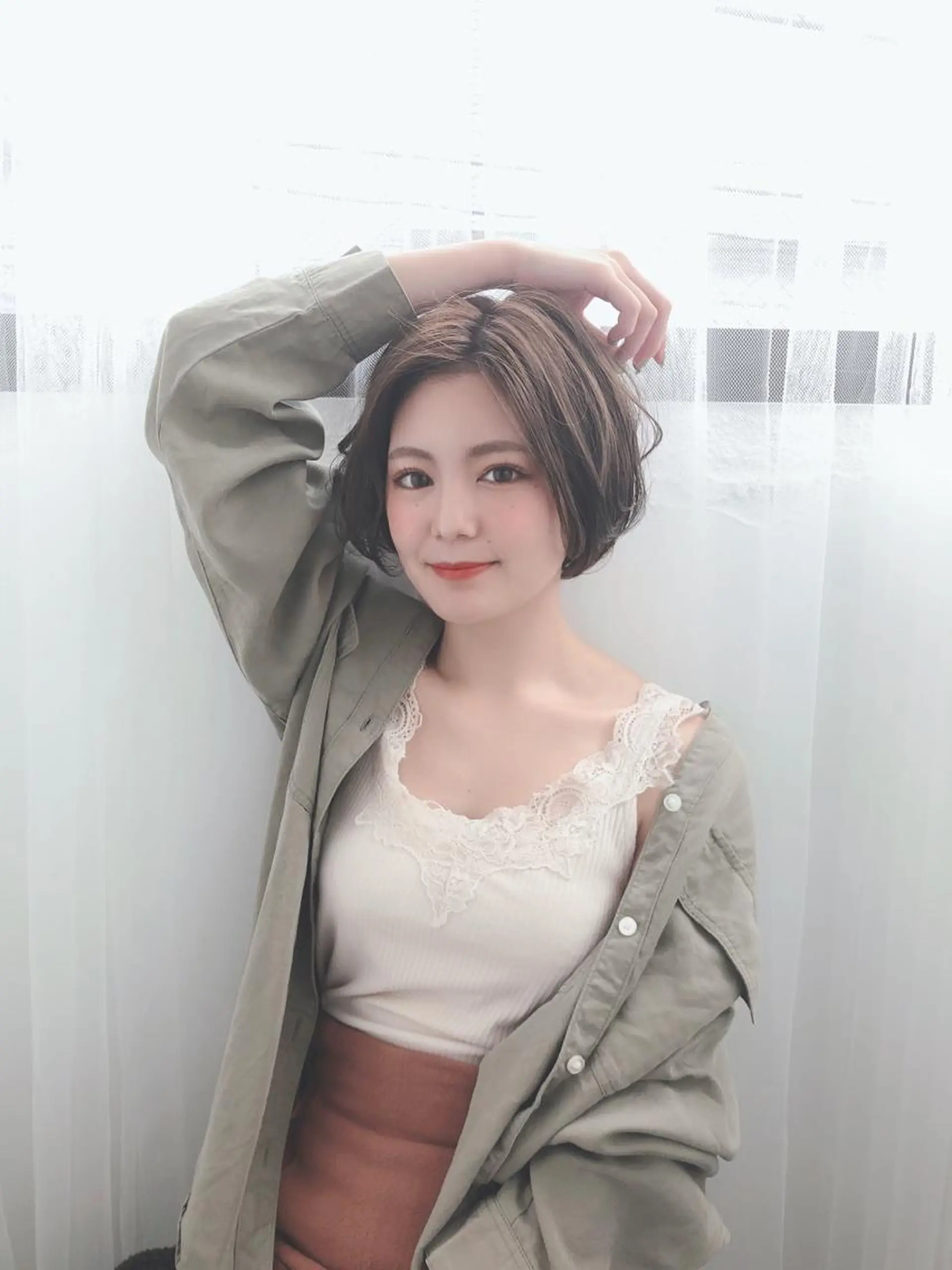 ショート カラー パーマ ヘアアレンジ 美髪矯正 Rioのヘアスタイル