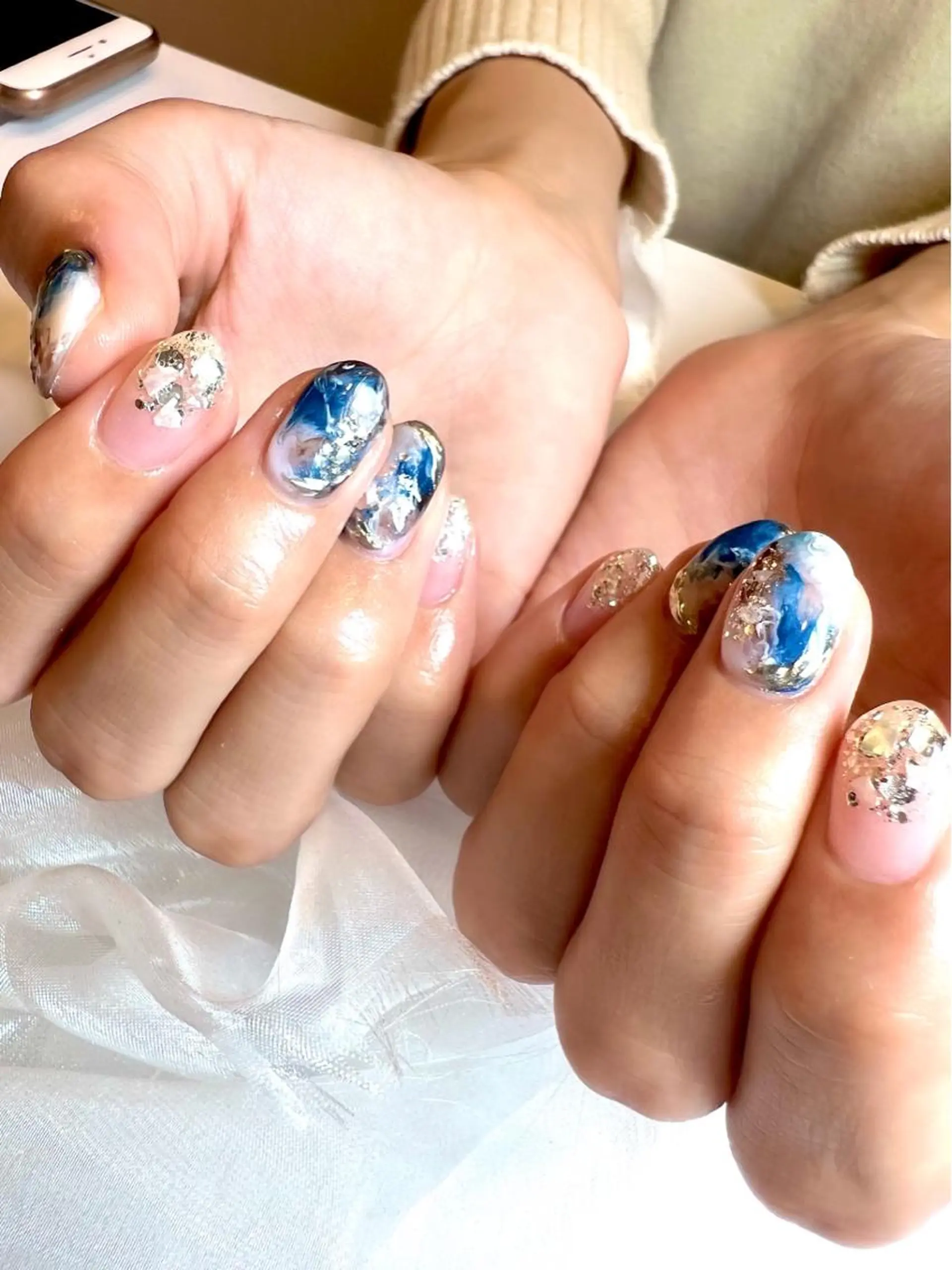 ネイル アートネイル ジェルネイル ロングネイル ニュアンスネイル オフィスネイル ハンドネイル clover nailのネイルデザイン