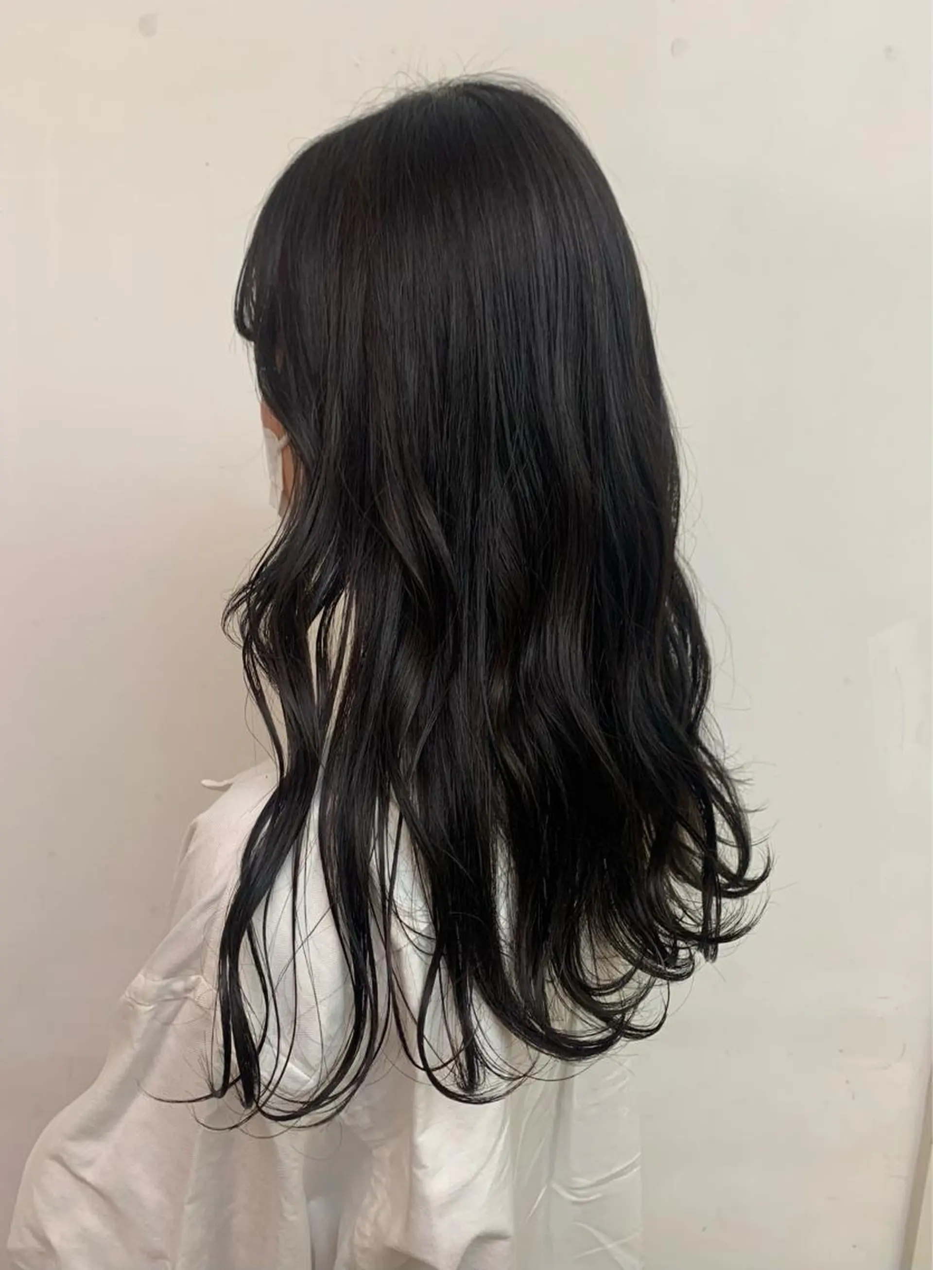 ロング カラー ヘアアレンジ 黒髪 ブルーカラー ブルーブラック 🍑明石 桃🍑のヘアスタイル