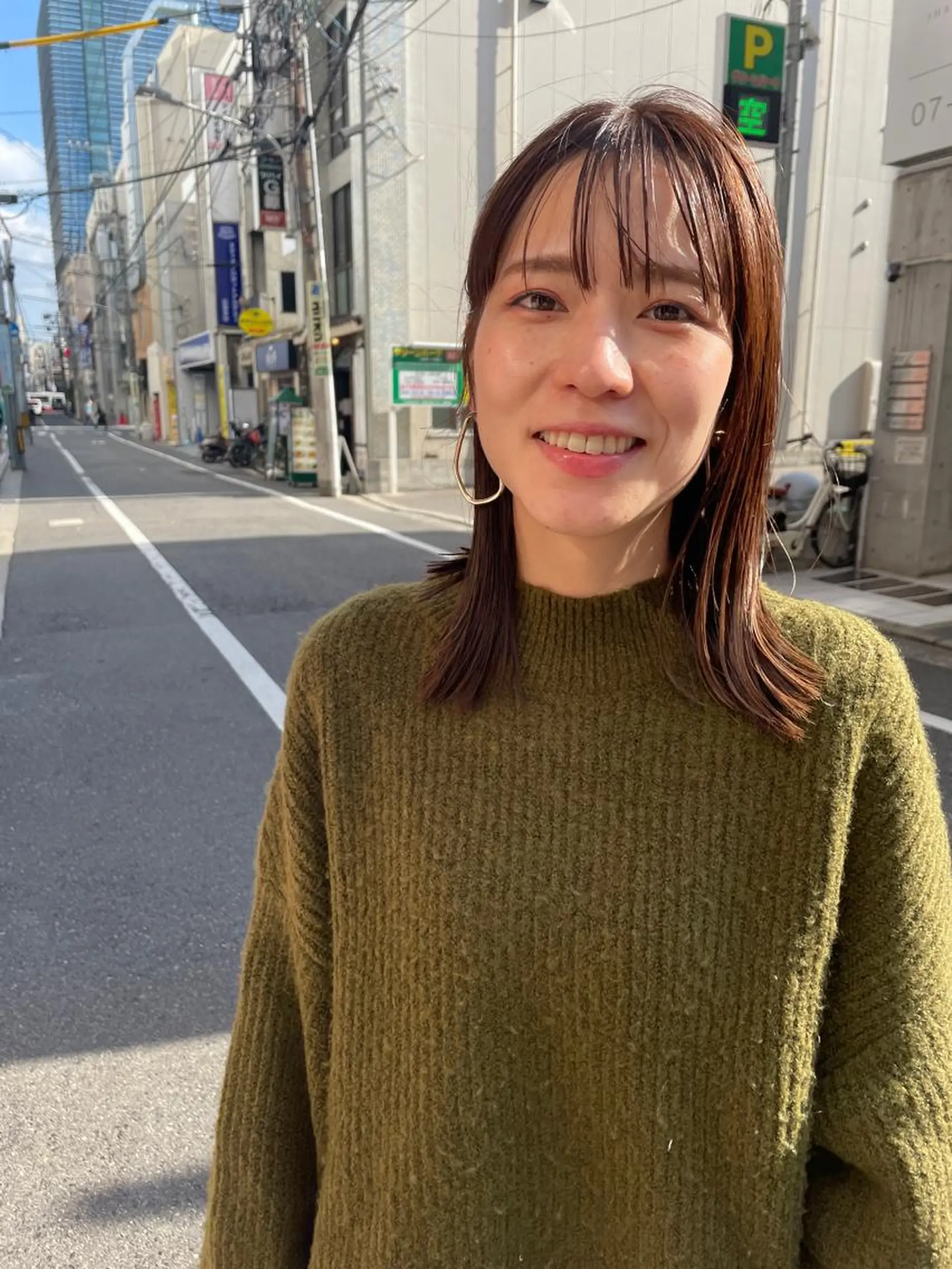 セミロング カット ヘアカラー トリートメント さの あやねのヘアスタイル