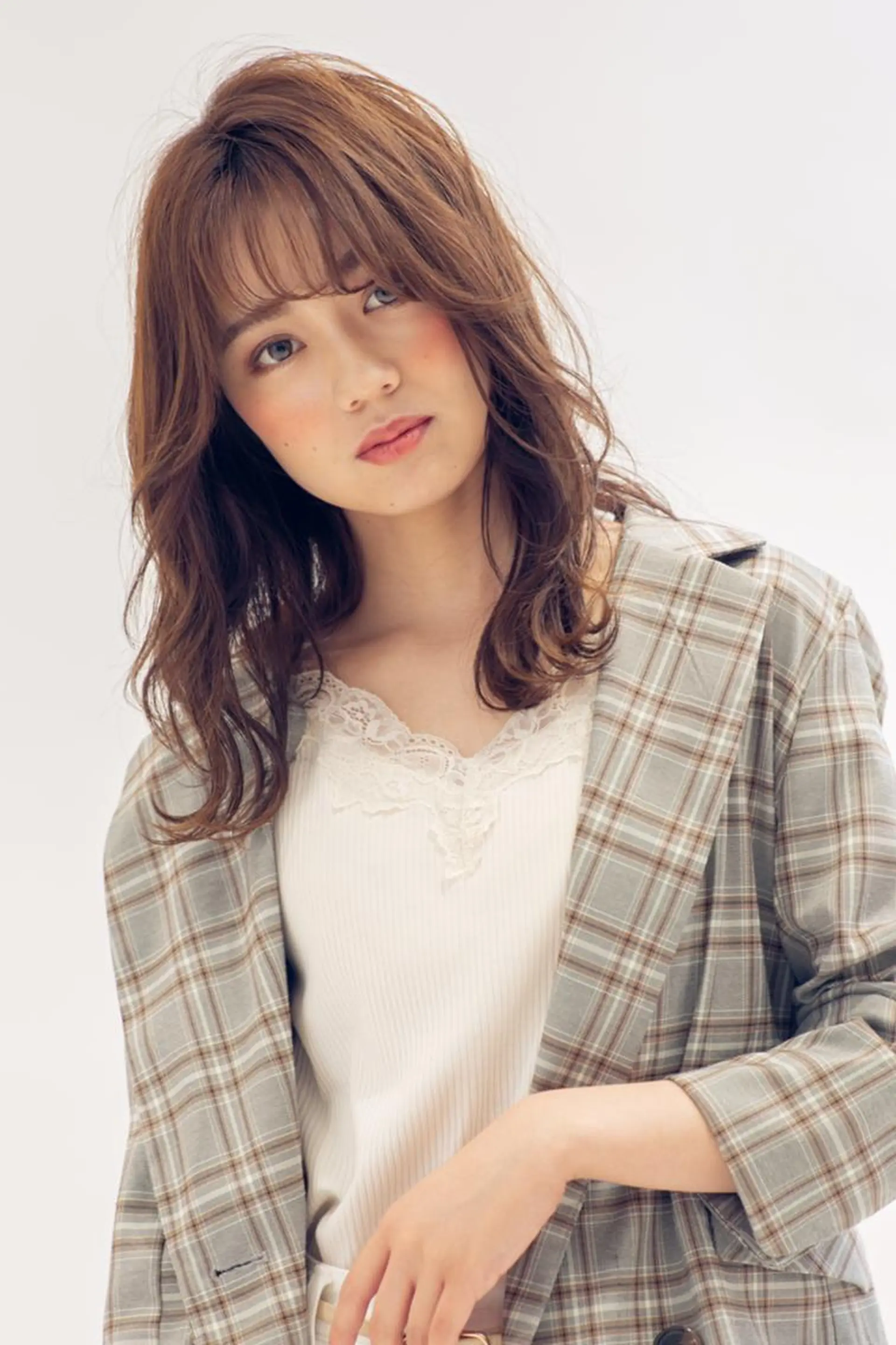 ミディアム カット ヘアカラー トリートメント 艶カラー/髪質改善/ はかまた🕊️のヘアスタイル