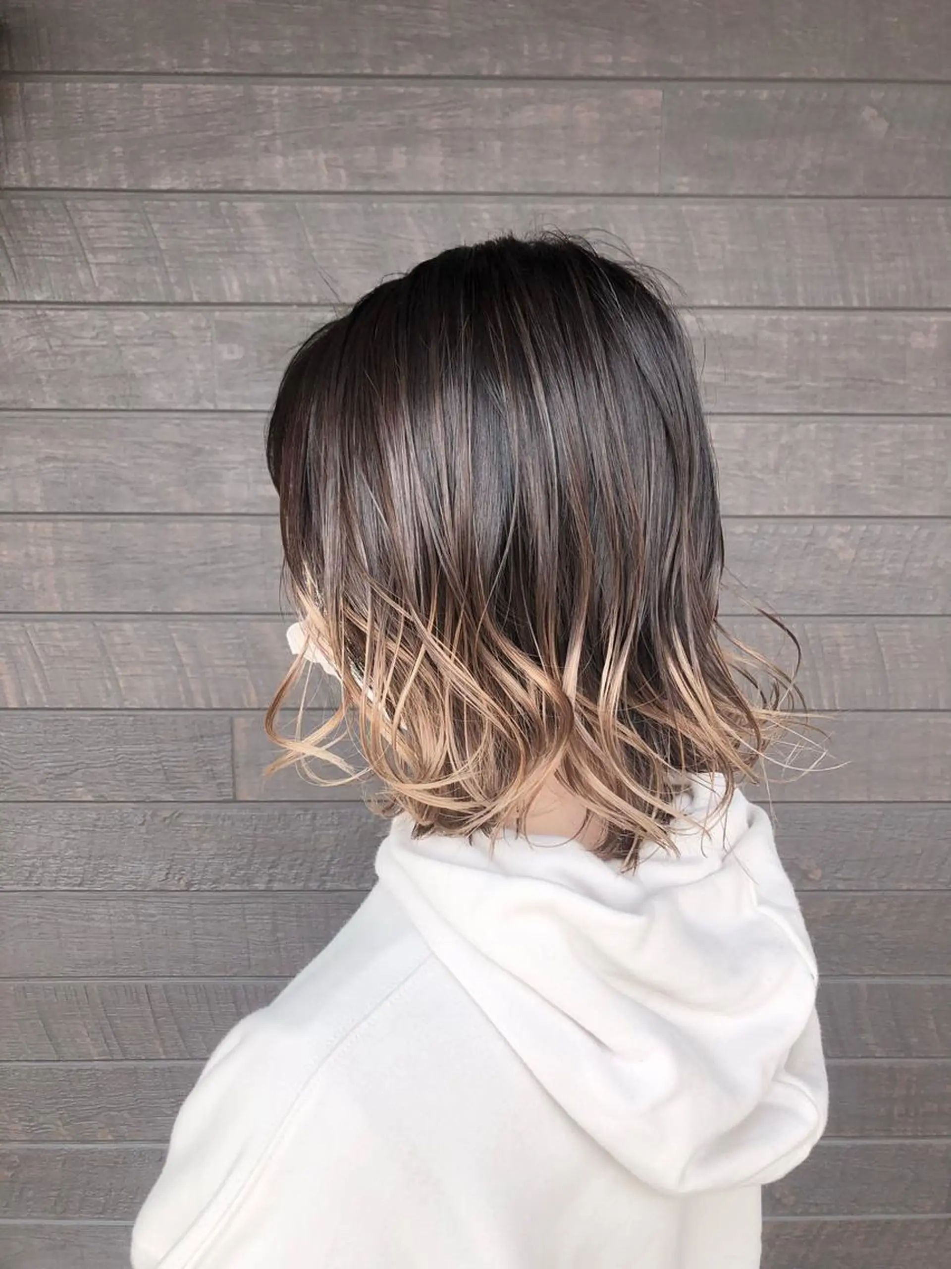 ミディアム カラー 太白区白髪ぼかし/ ボブカット/千葉達人のヘアスタイル