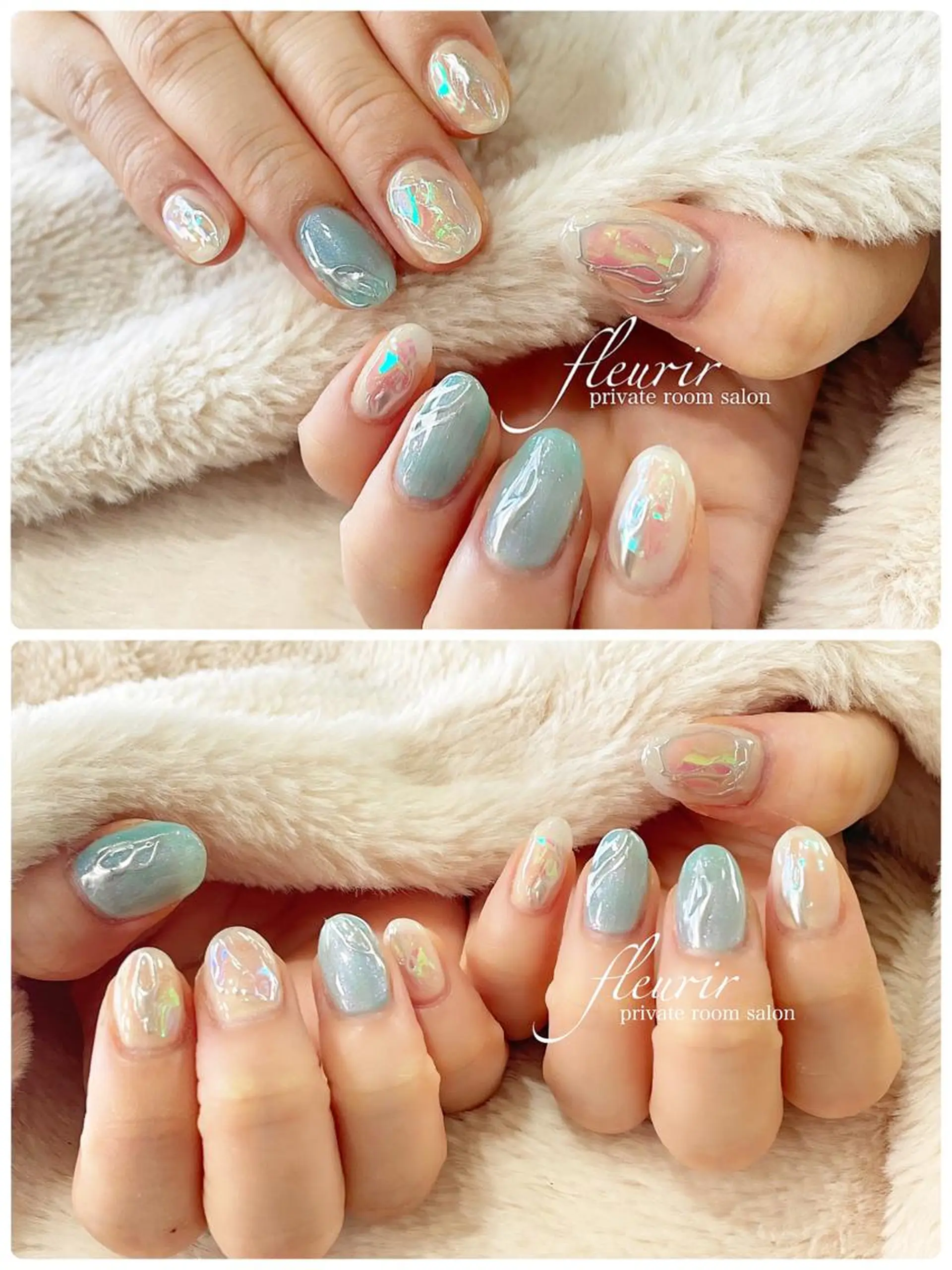 ネイル アートネイル ミラーネイル シルバー フルリール 【プライベートサロンのネイルデザイン
