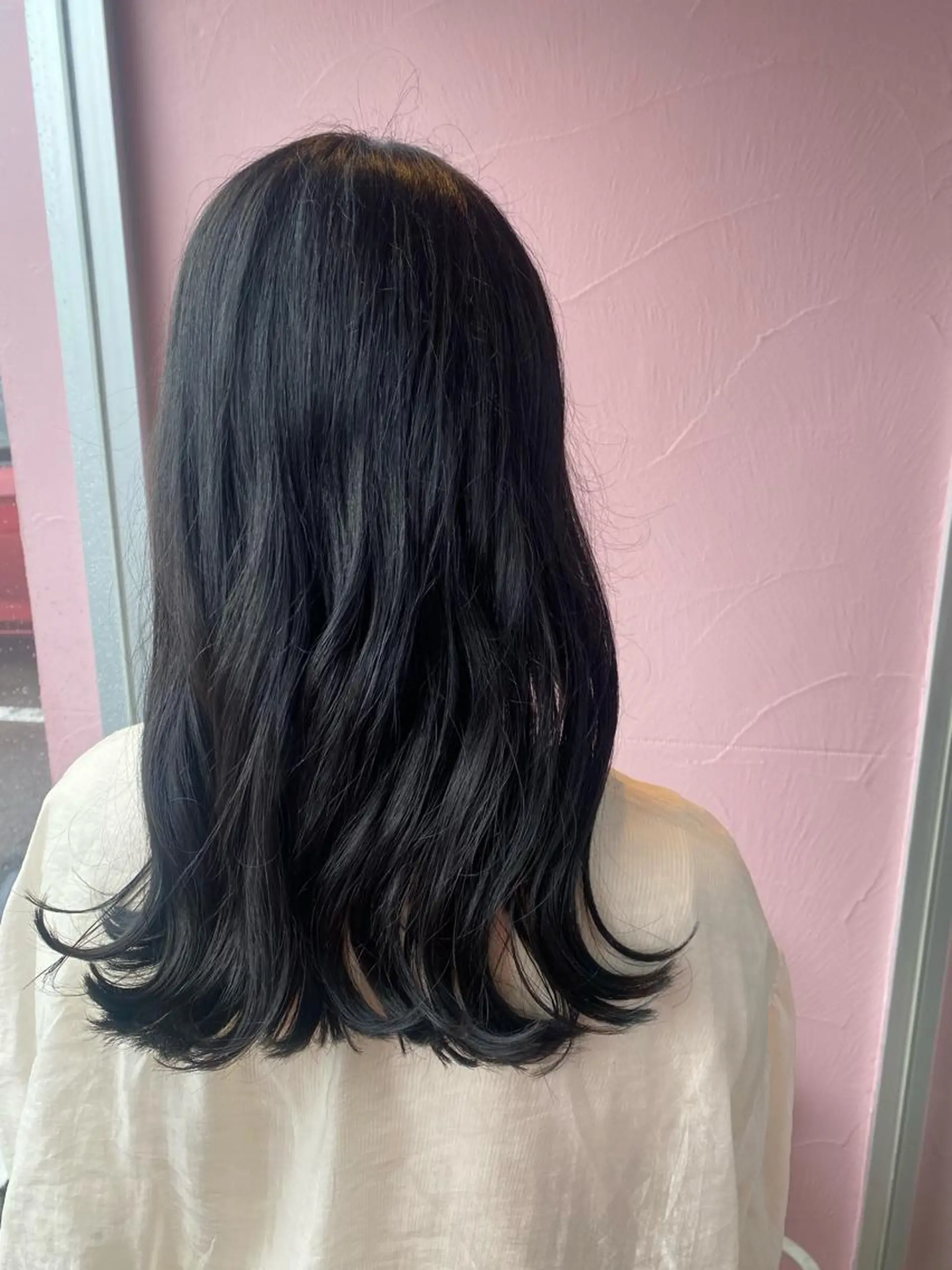 ロング カラー 黒髪 ブルーカラー ブルーブラック ハイトーン迷子さん 歓迎🤍こころのヘアスタイル