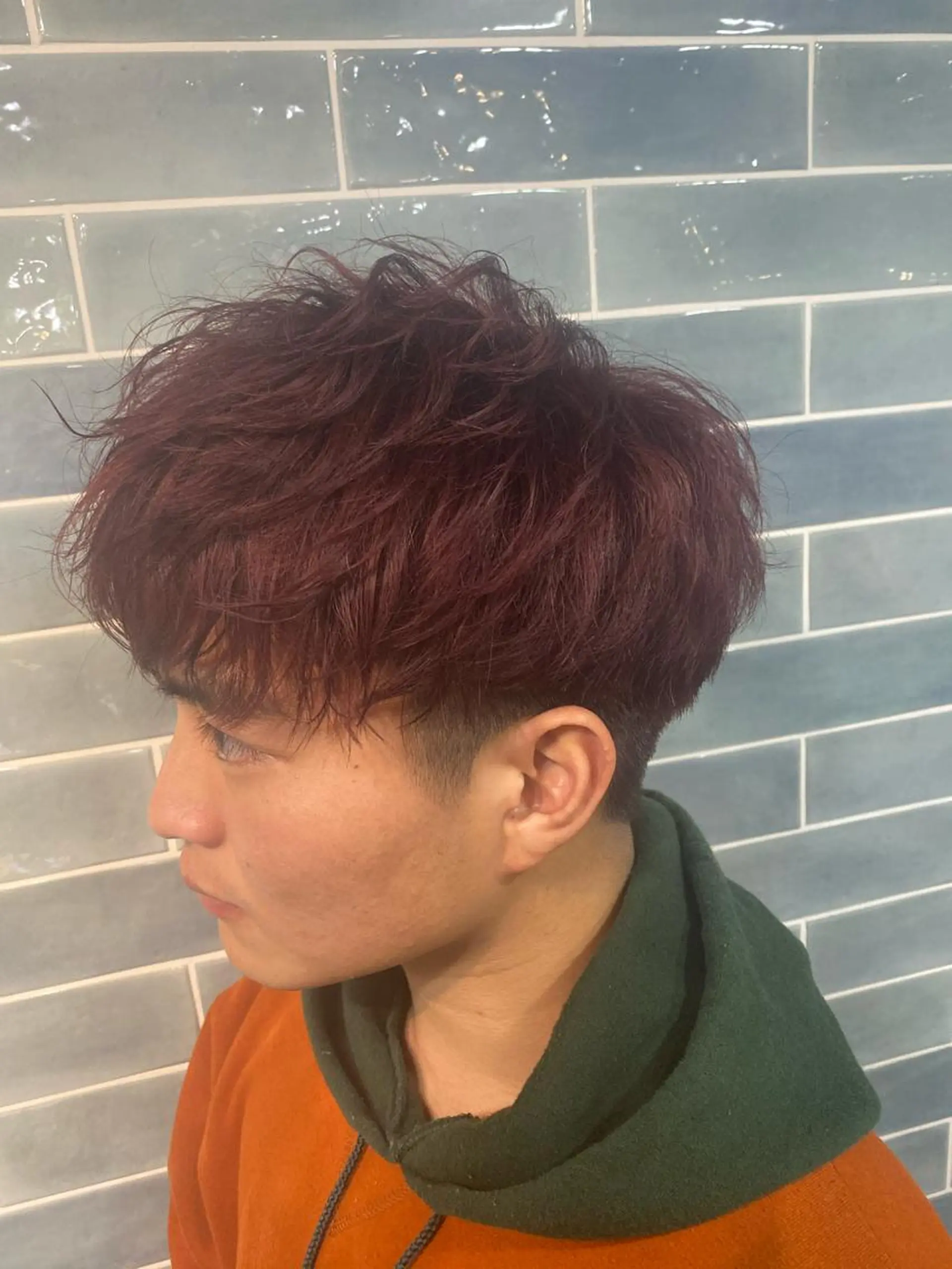 ショート カラー メンズ メンズブリーチ マッシュ ブリーチ ピンクカラー men’s salon Gaudi梅田茶屋町店所属・寳泉 章弘のヘアスタイル