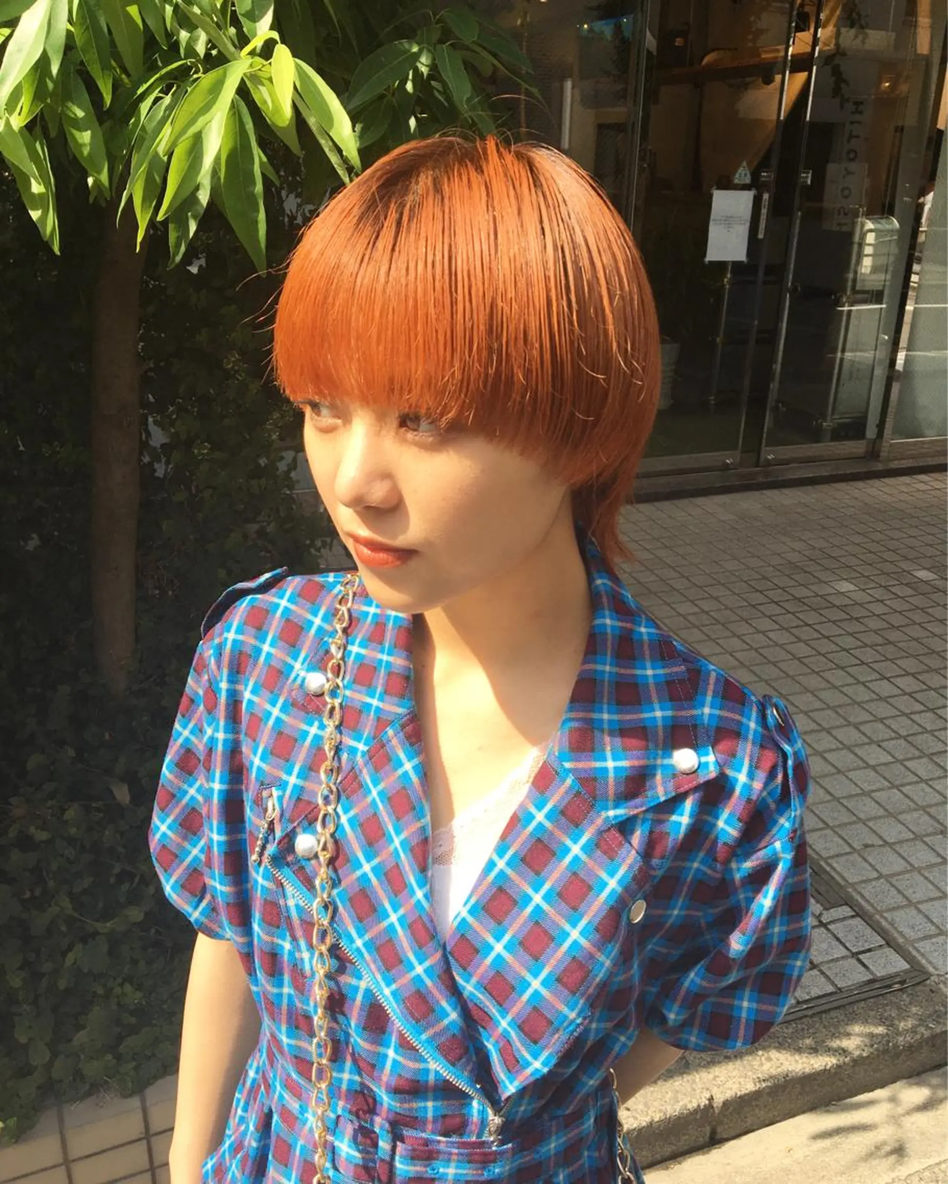 ショート カラー オレンジ マッシュヘア ウルフカット 永田〈店長#レイヤー #ウルフ#ハイトーンのヘアスタイル