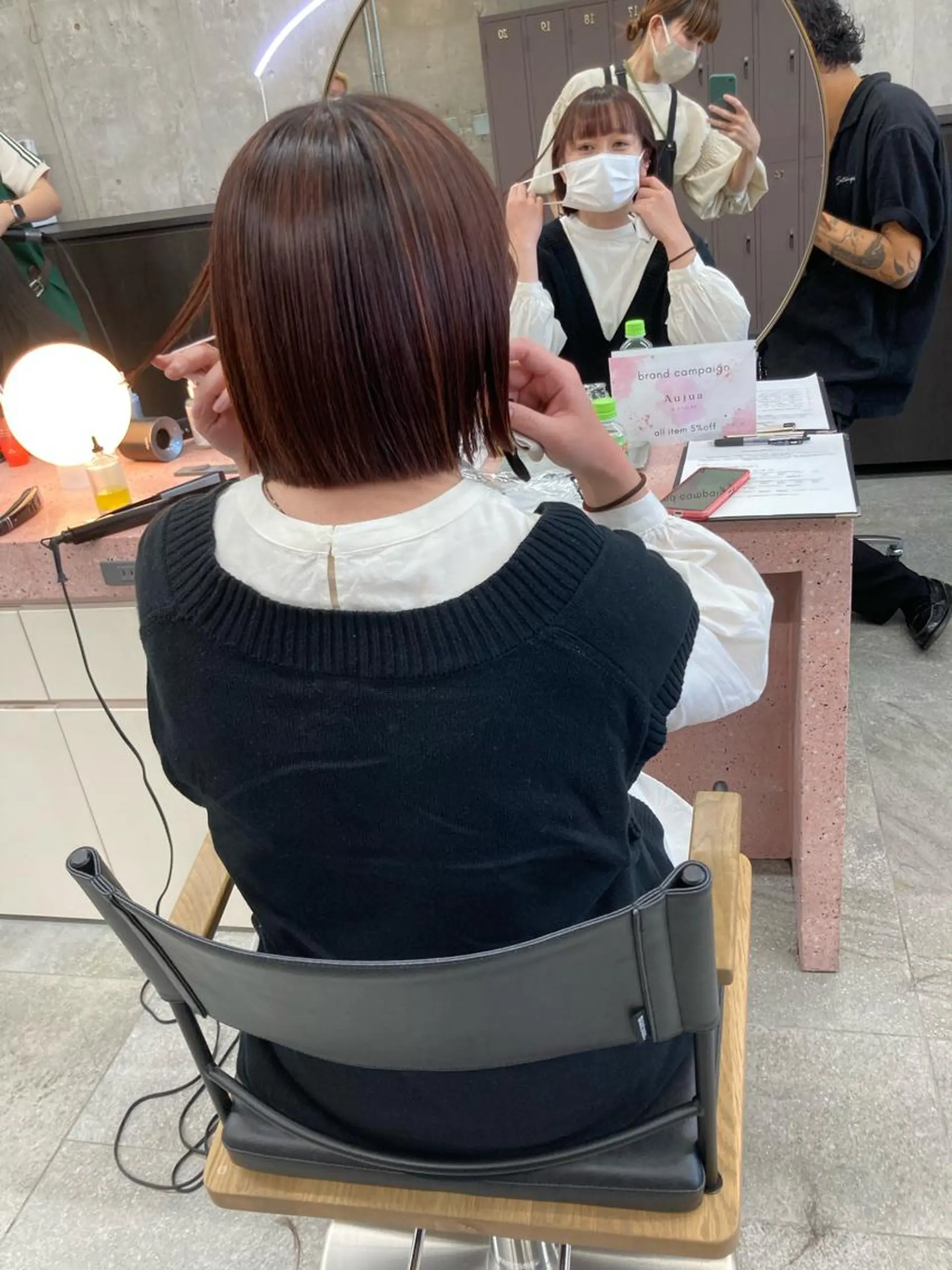 ミディアム カラー ハイライトカラー ボブ ハイライト ヘアカラー 小木曽智美 /ボブ/ショートのヘアスタイル