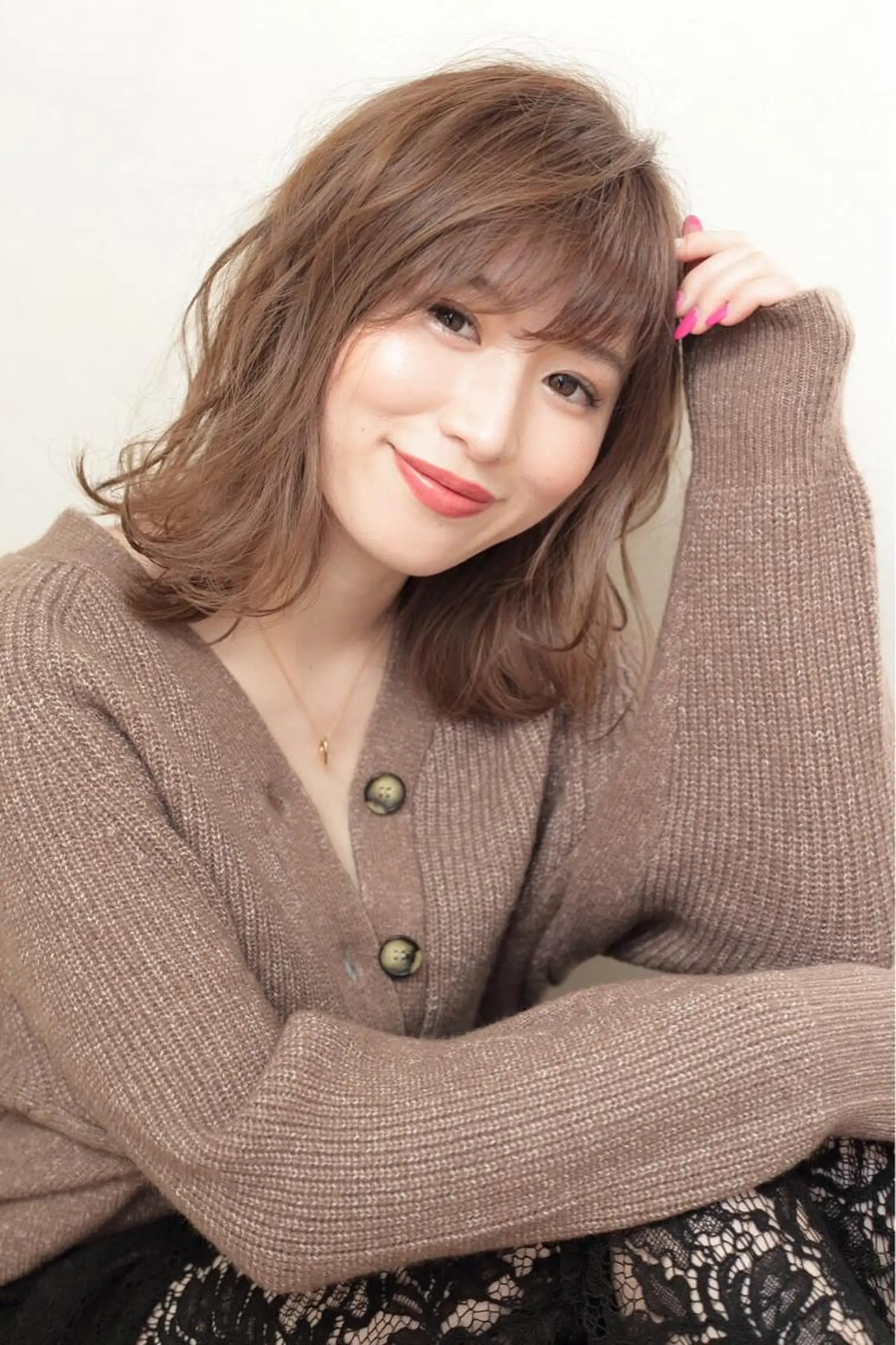 ミディアム ボブ韓国風レイヤー 髪質改善/畠中ケントのヘアスタイル