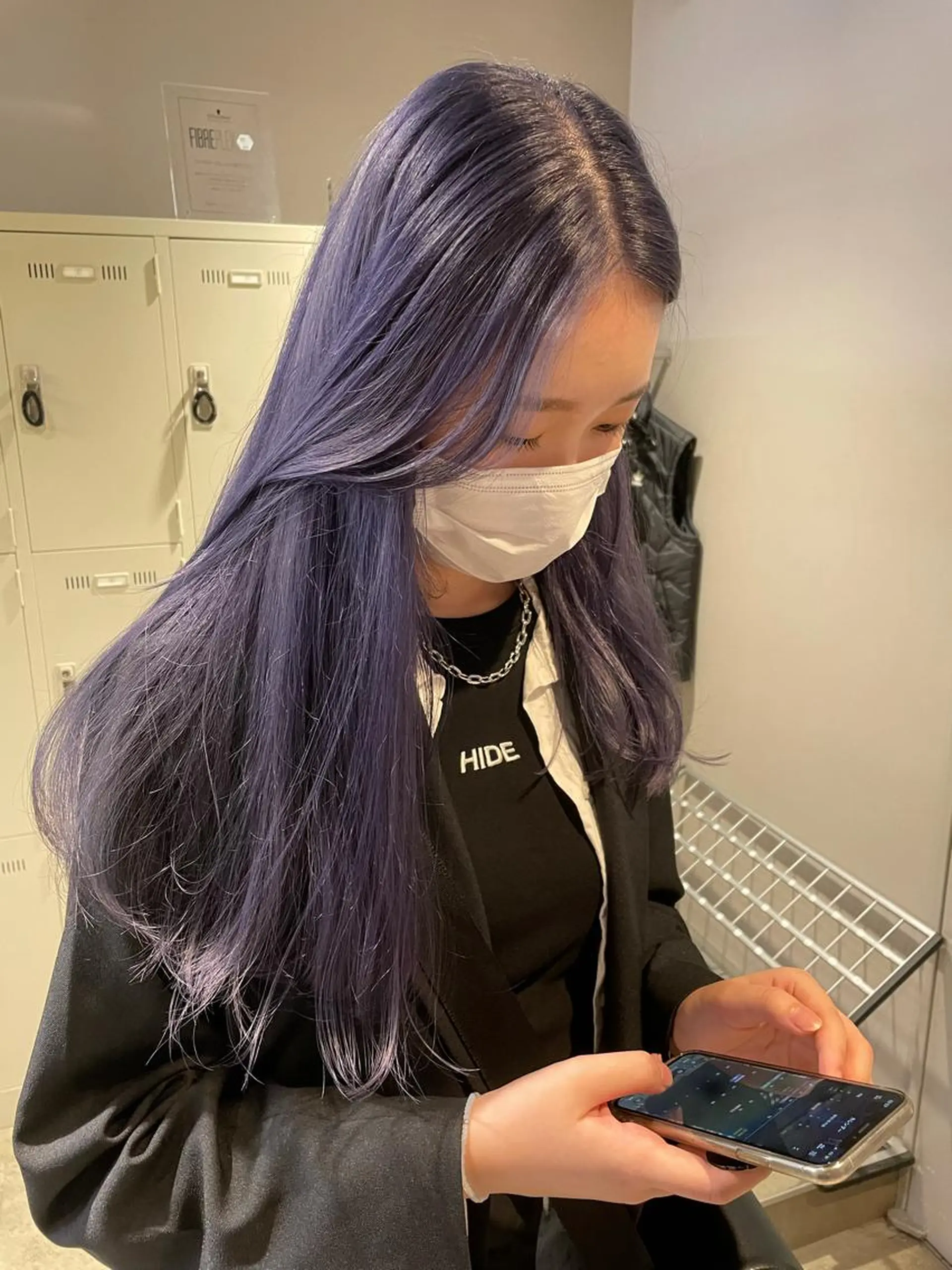 ロング カラー 韓国レイヤー ハッシュカットのヘアスタイル