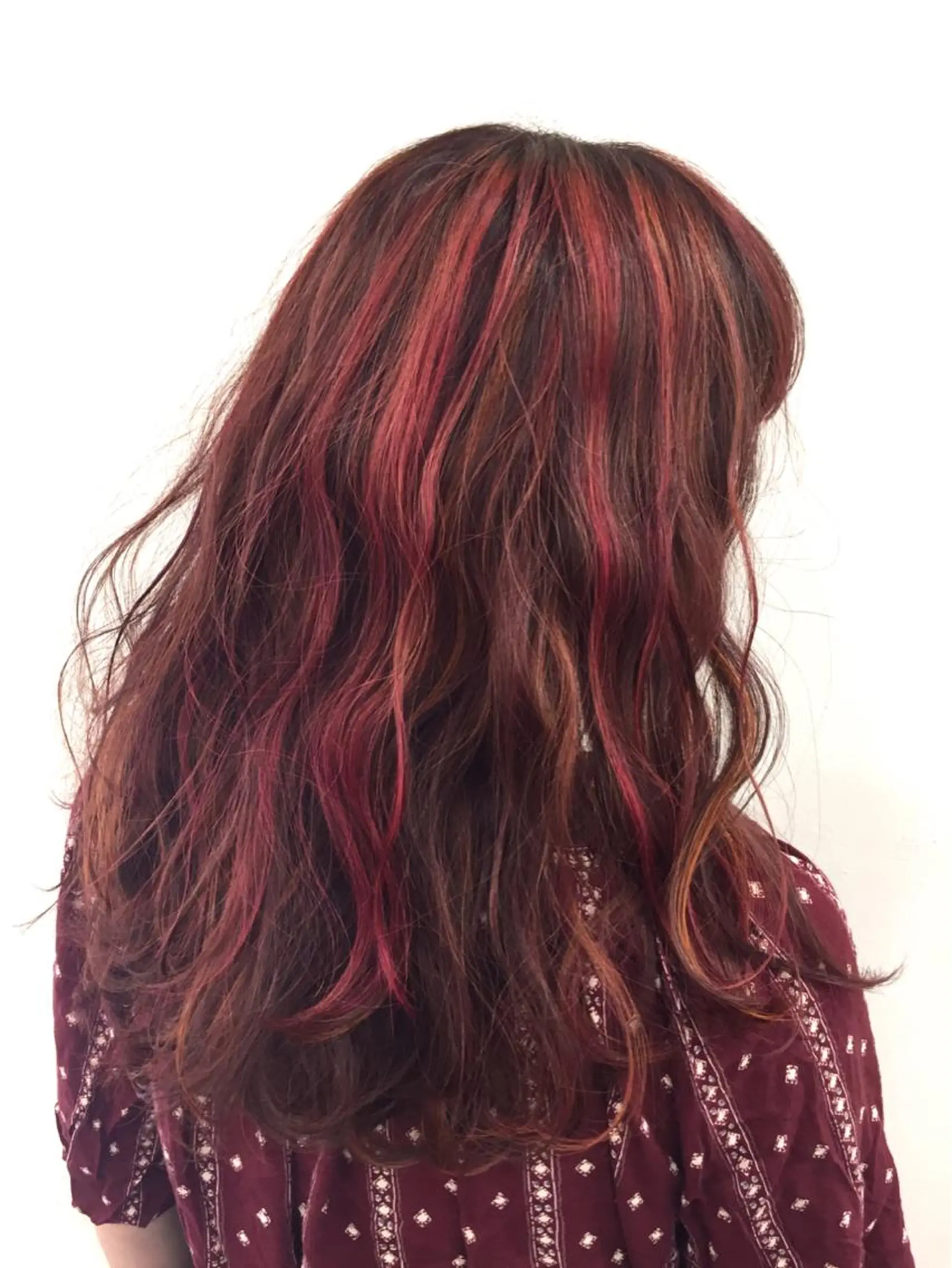 ロング カラー ブラウンカラー ハイライトカラー オレンジ ピンクカラー ピンクブラウン 🌛ダブルカラー 🌜SAYAKAのヘアスタイル
