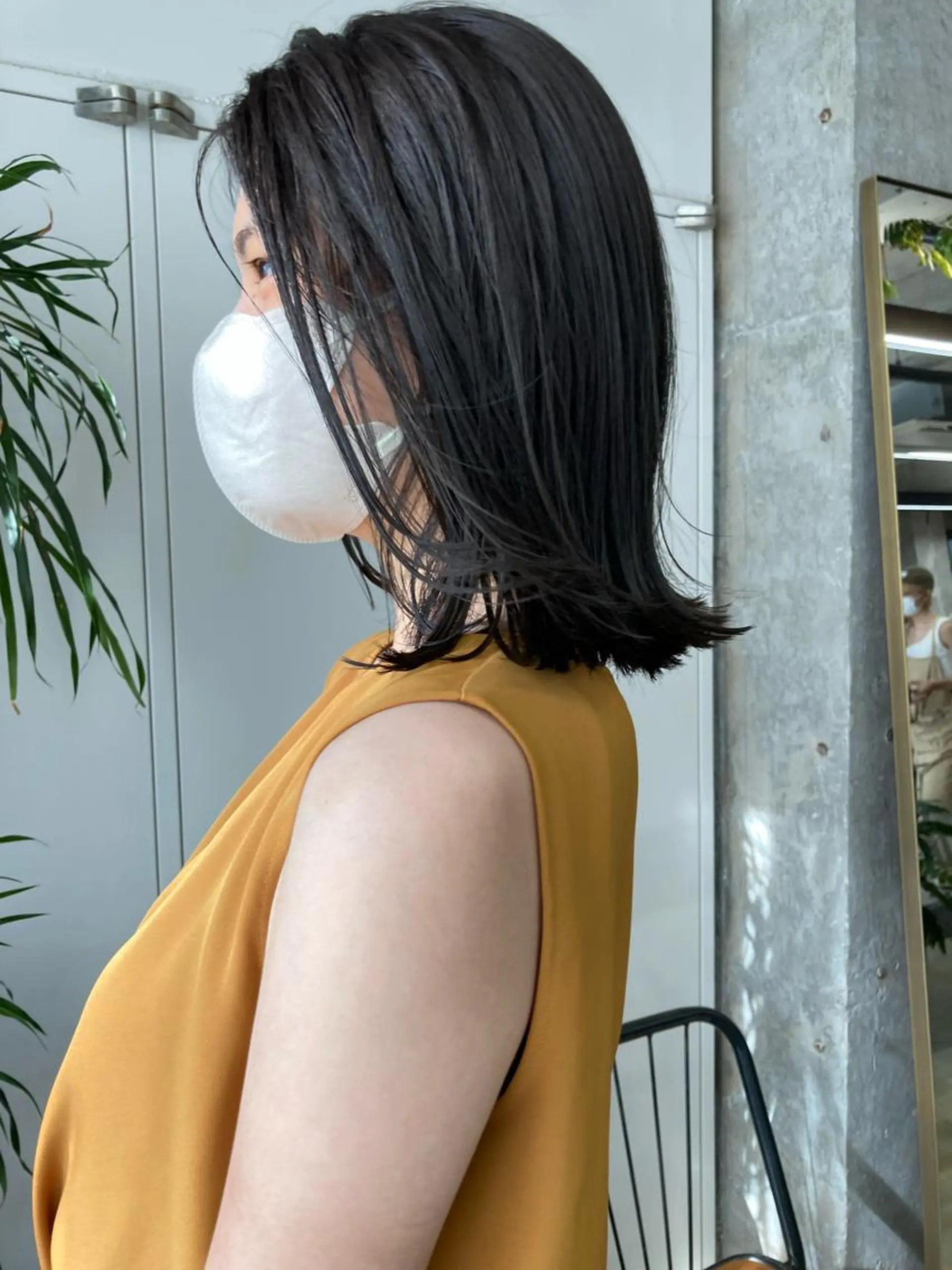 ミディアム カラー ブリーチ ブルーカラー ブルージュ ブリーチなしカラー カット 縮毛矯正 小木曽智美 /ボブ/ショートのヘアスタイル