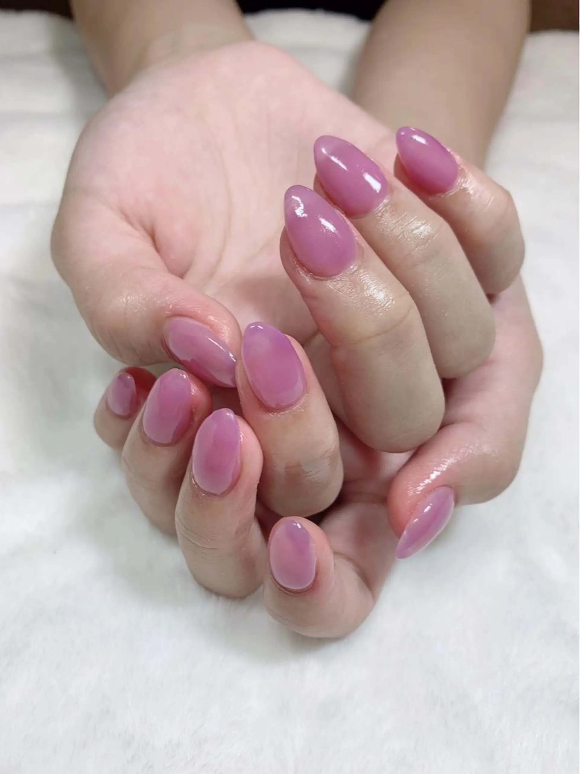 ネイル 長さ出し ワンカラーネイル salon EMANのネイルデザイン
