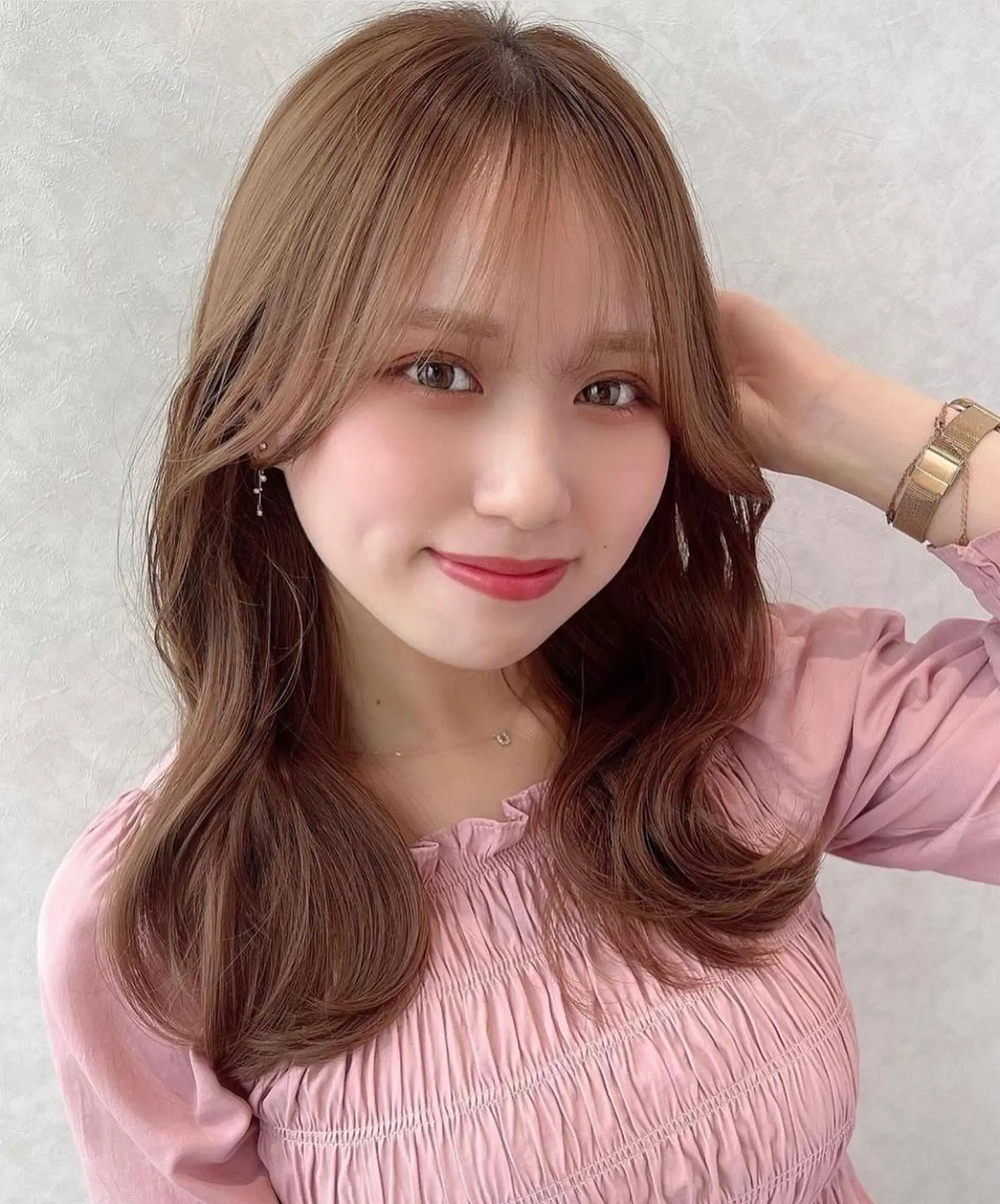 セミロング カラー ベージュカラー ブラウンカラー くびれヘア 髪質改善 縮毛矯正 カット ヘアカラー トリートメント 🧡くびれヘア/前髪 顔周り🧡久原結衣のヘアスタイル