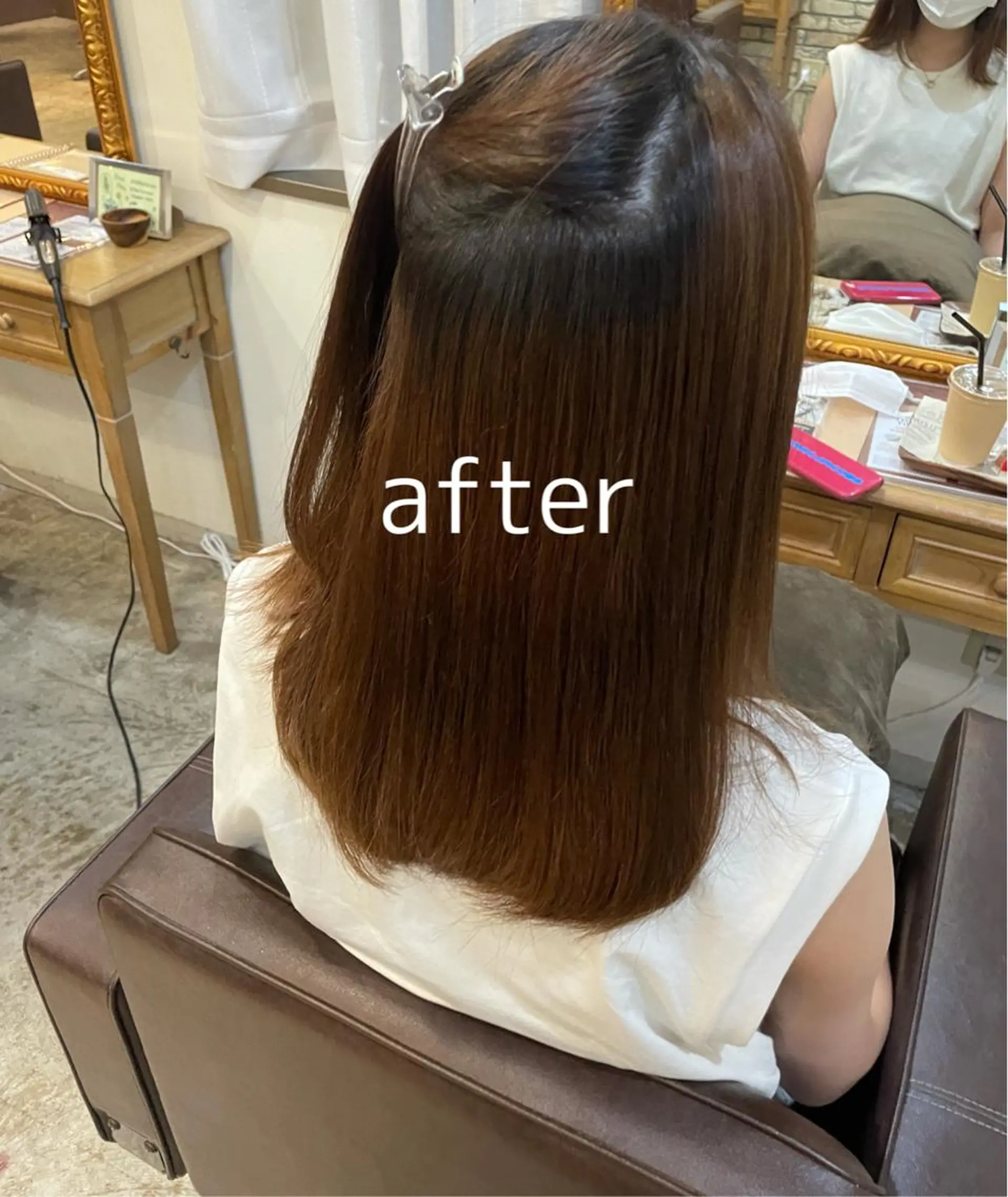 セミロング 縮毛矯正×韓国ヘア 🇰🇷小笠原のヘアスタイル