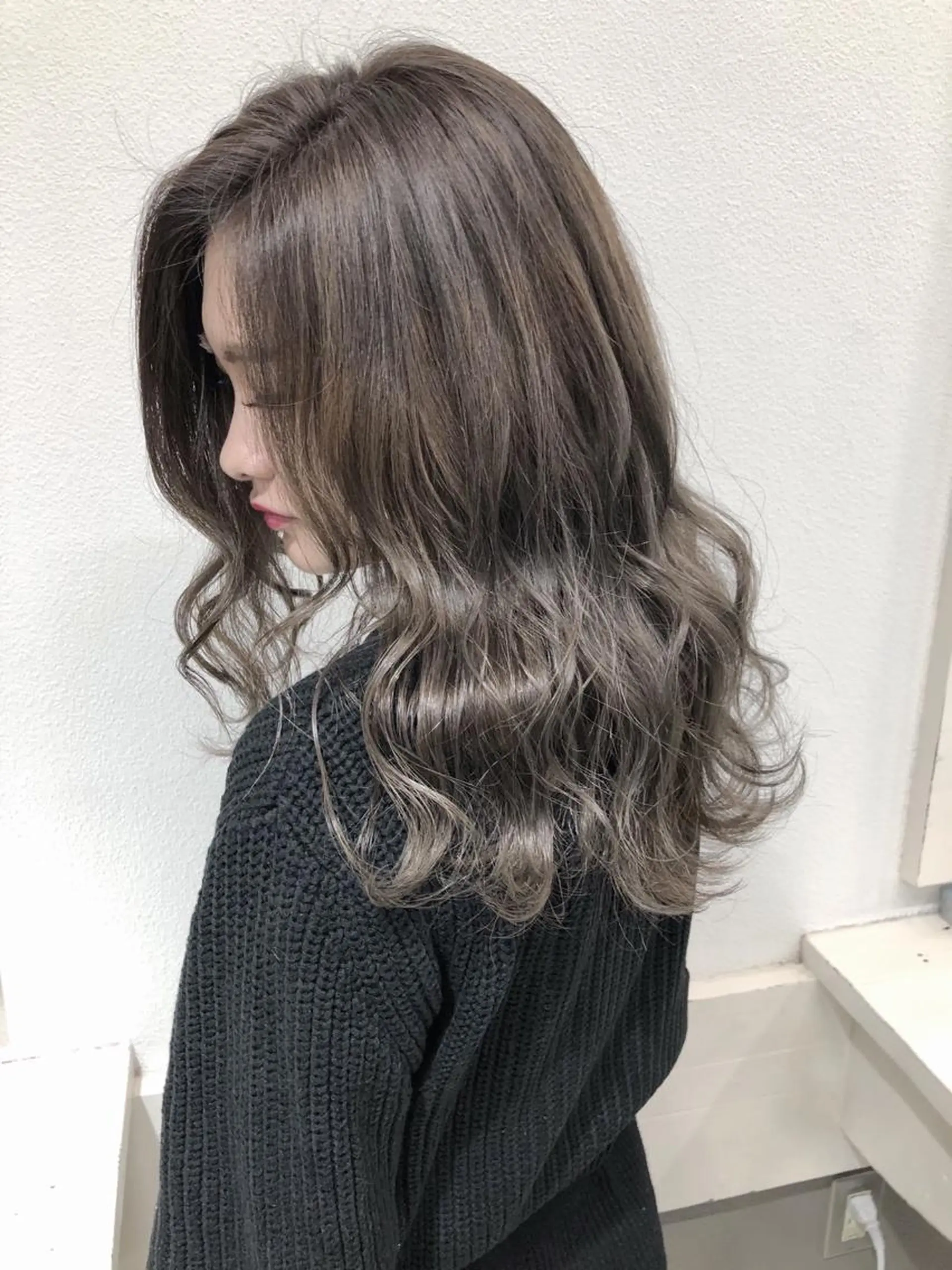 ミディアム カラー シルバー ヘアカラー トリートメント GiseL天神カラー 髪質改善/ブリーチのヘアスタイル