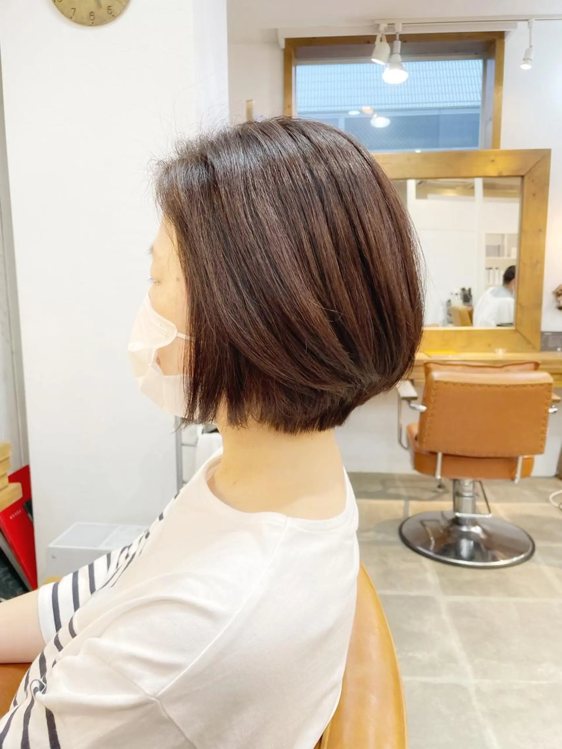 ショート カラー パーマ ショートボブ ボブ ミセス ショートヘア カット ヘアカラー トリートメント newline銀座所属・銀座ショート/ 大人ショート/金子涼のヘアスタイル