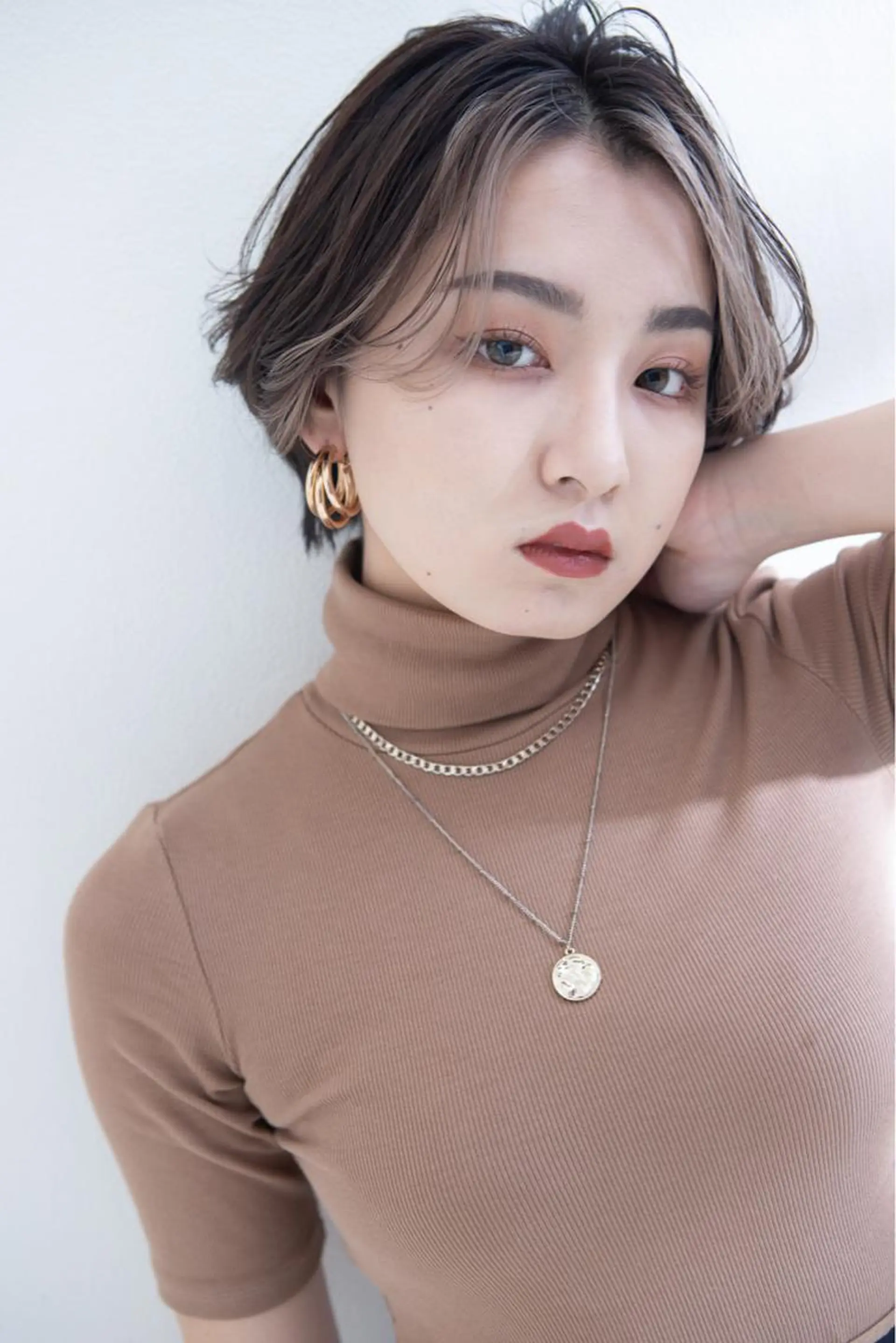 ショート カラー ミストバング フェイスフレーミング 坂井翔 kiju オーナースタイリストのヘアスタイル