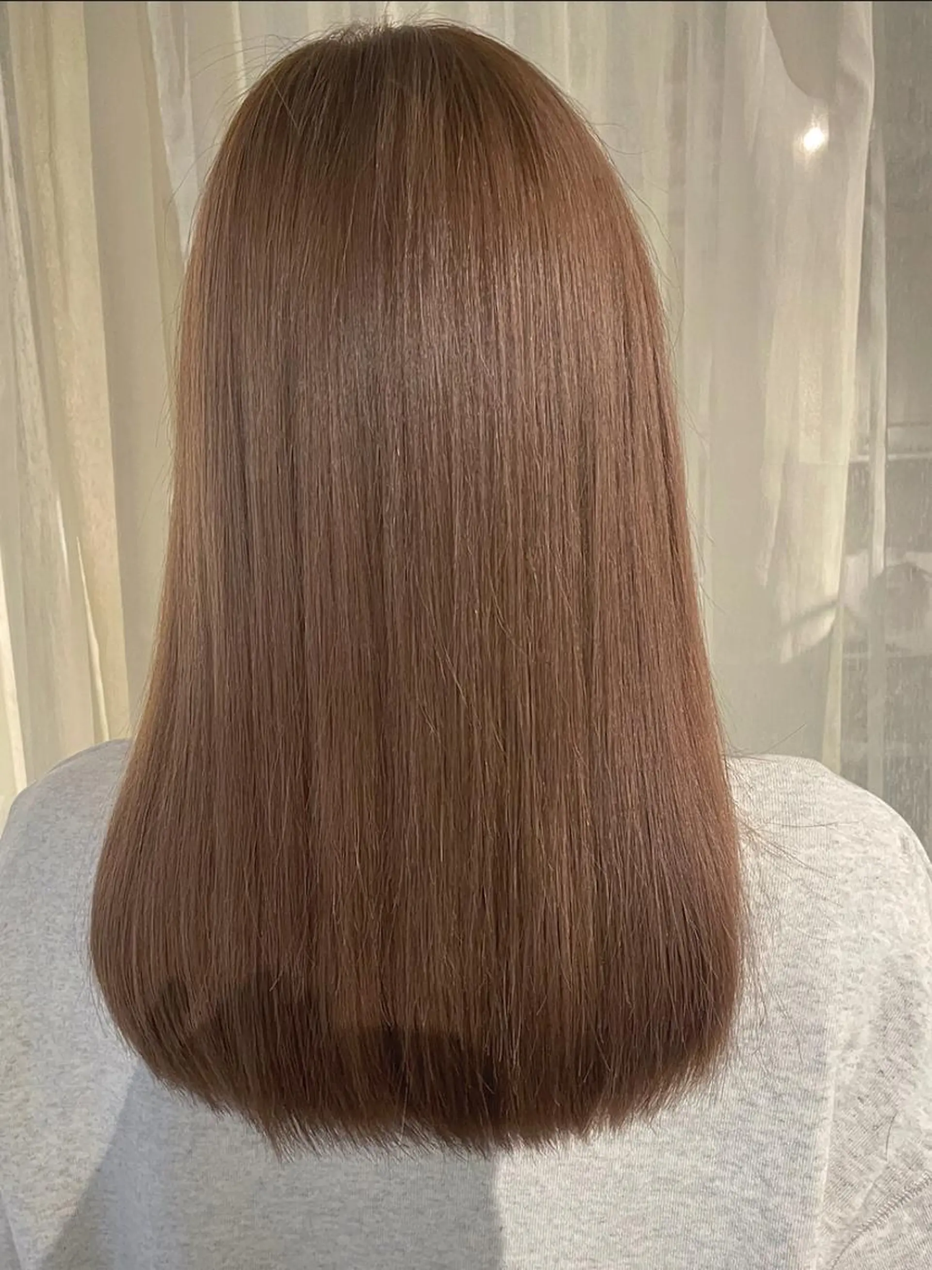 ミディアム カラー ベージュカラー ブリーチ ケアブリーチ ミルクティーベージュ Sherry/R 三川町　木村祐里奈のヘアスタイル