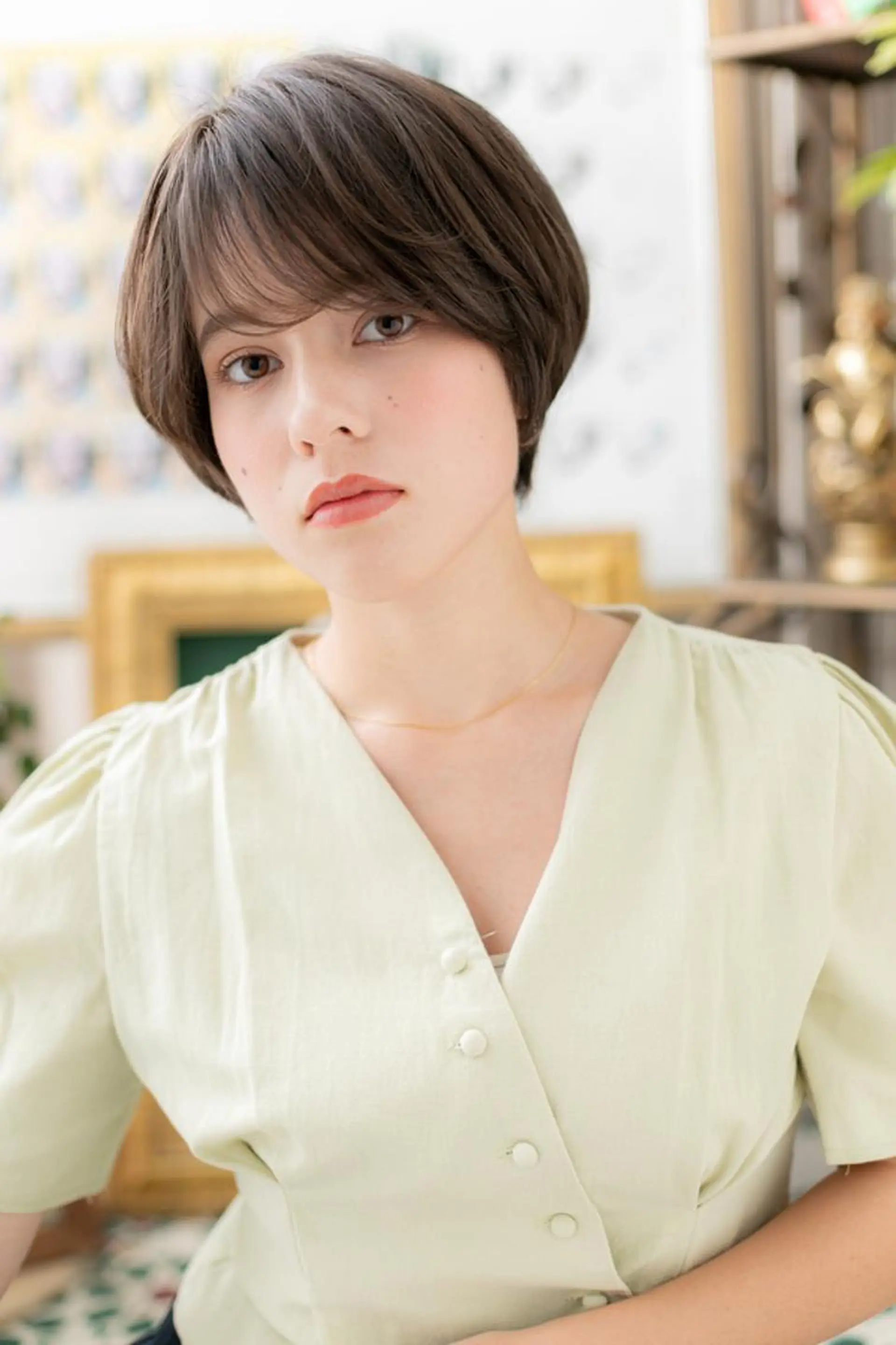 ショート カラー パーマ ショートヘア 小顔カット得意🌟 岩渕麻由のヘアスタイル