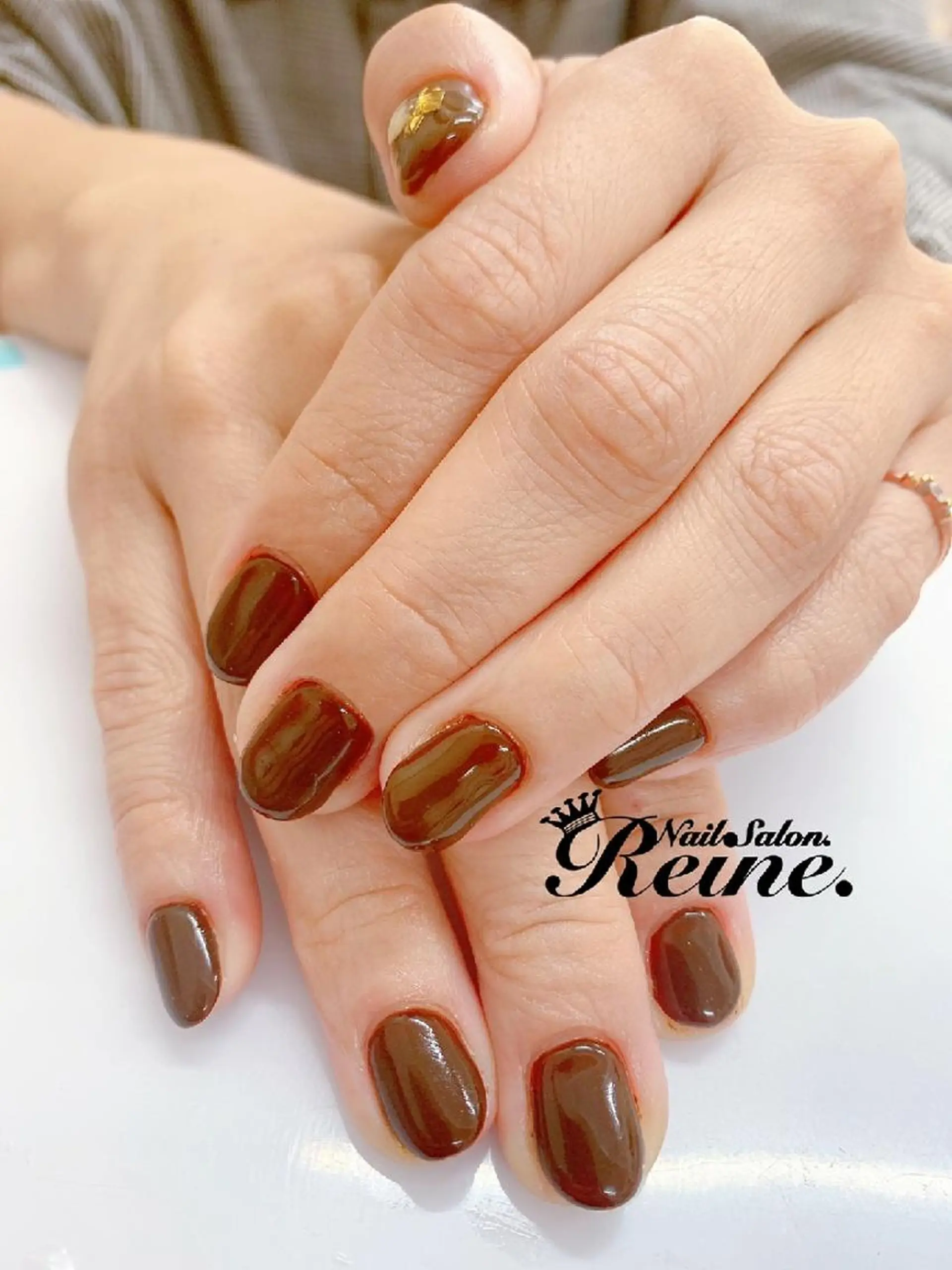 ネイル ワンカラーネイル Nailsalon Reine所属・玉栄 伶奈のネイルデザイン