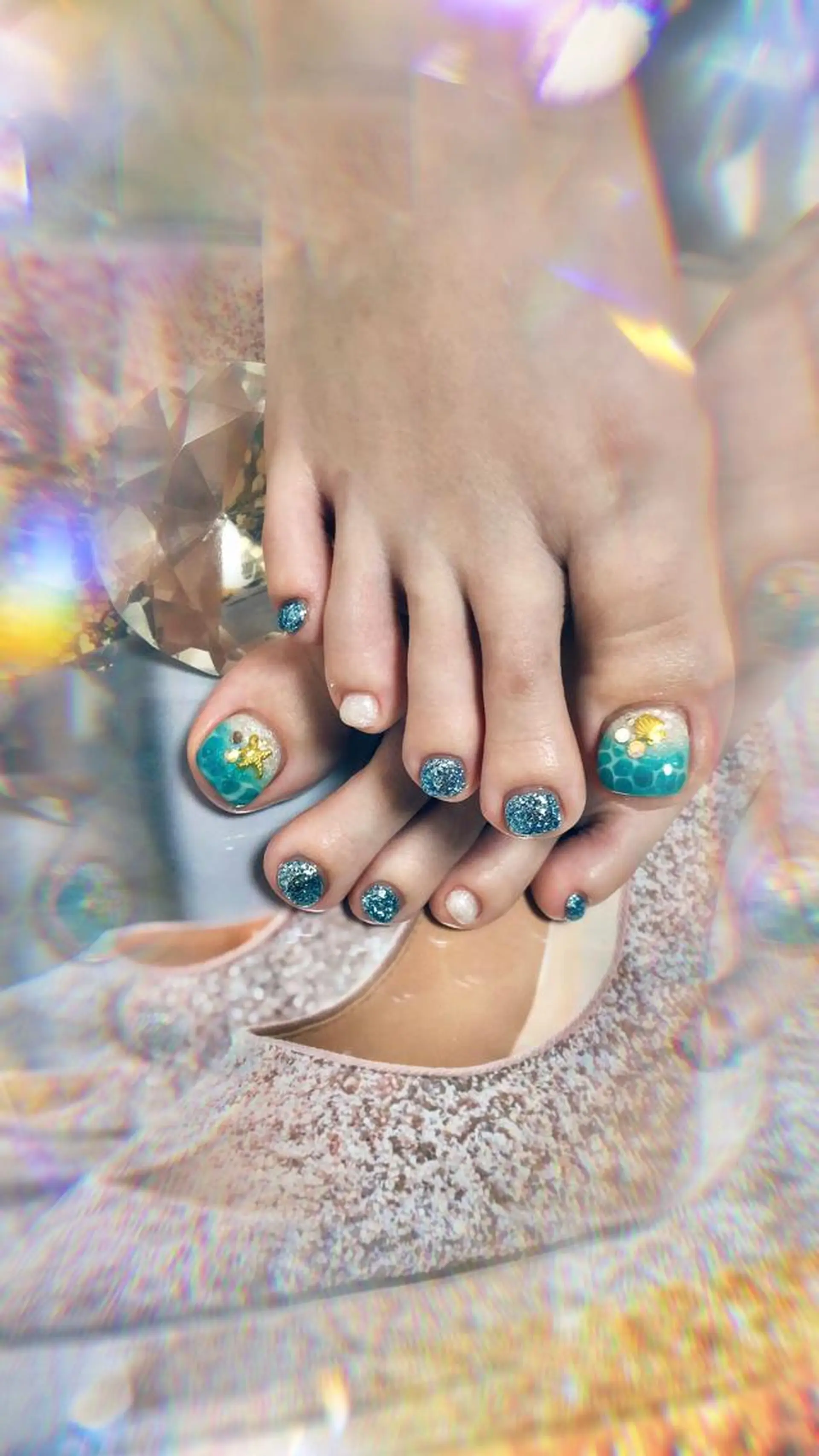 ミディアム カラー キッズ ネイル マツエク・マツパ フットネイル 💎ビューティサロン 湘南 RIRAN💎のネイルデザイン