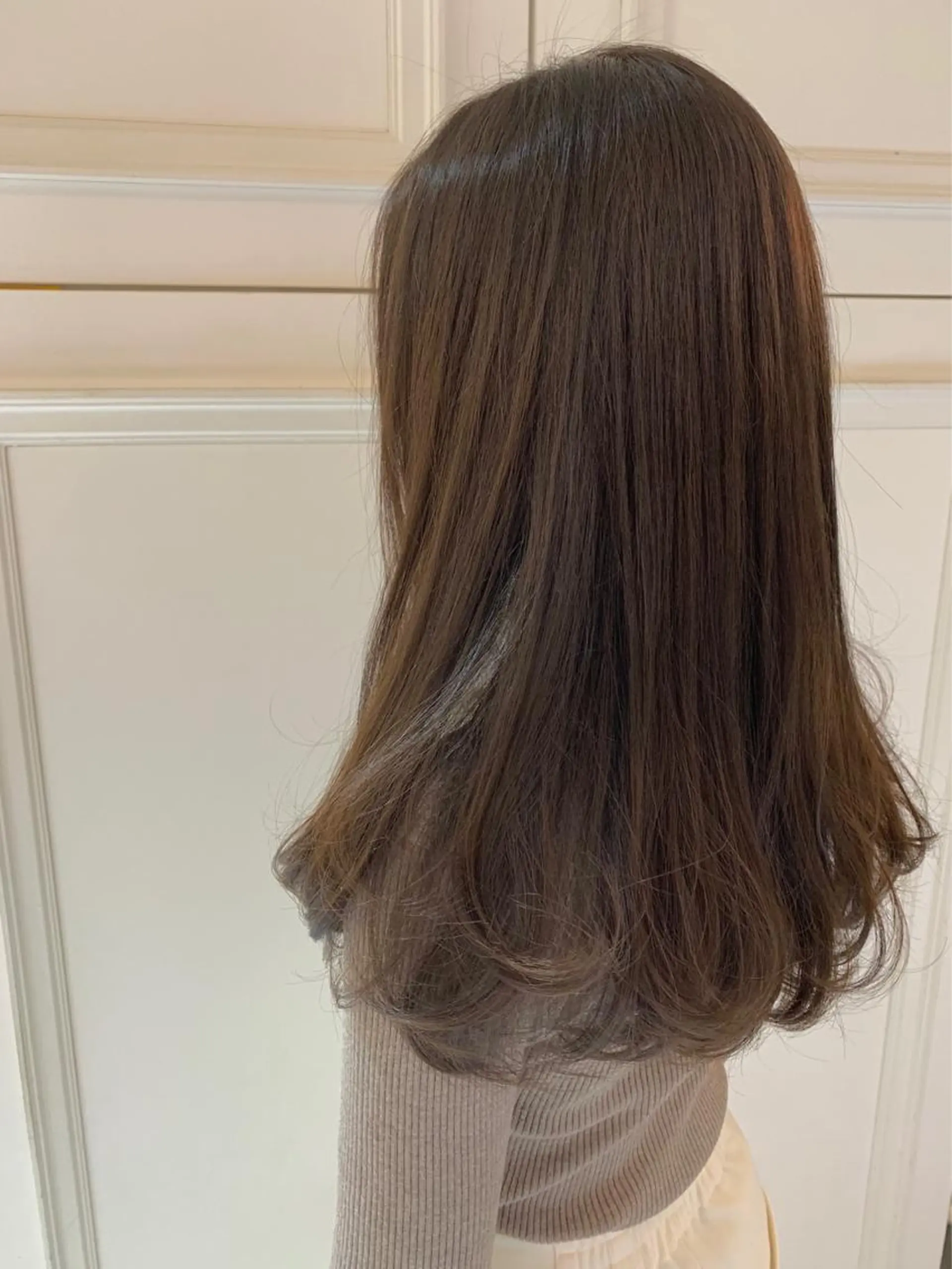 ロング カラー ヘアアレンジ 透明感カラー グレージュ レイヤーカット ローレイヤー トリートメント fukuyasu rikaのネイルデザイン
