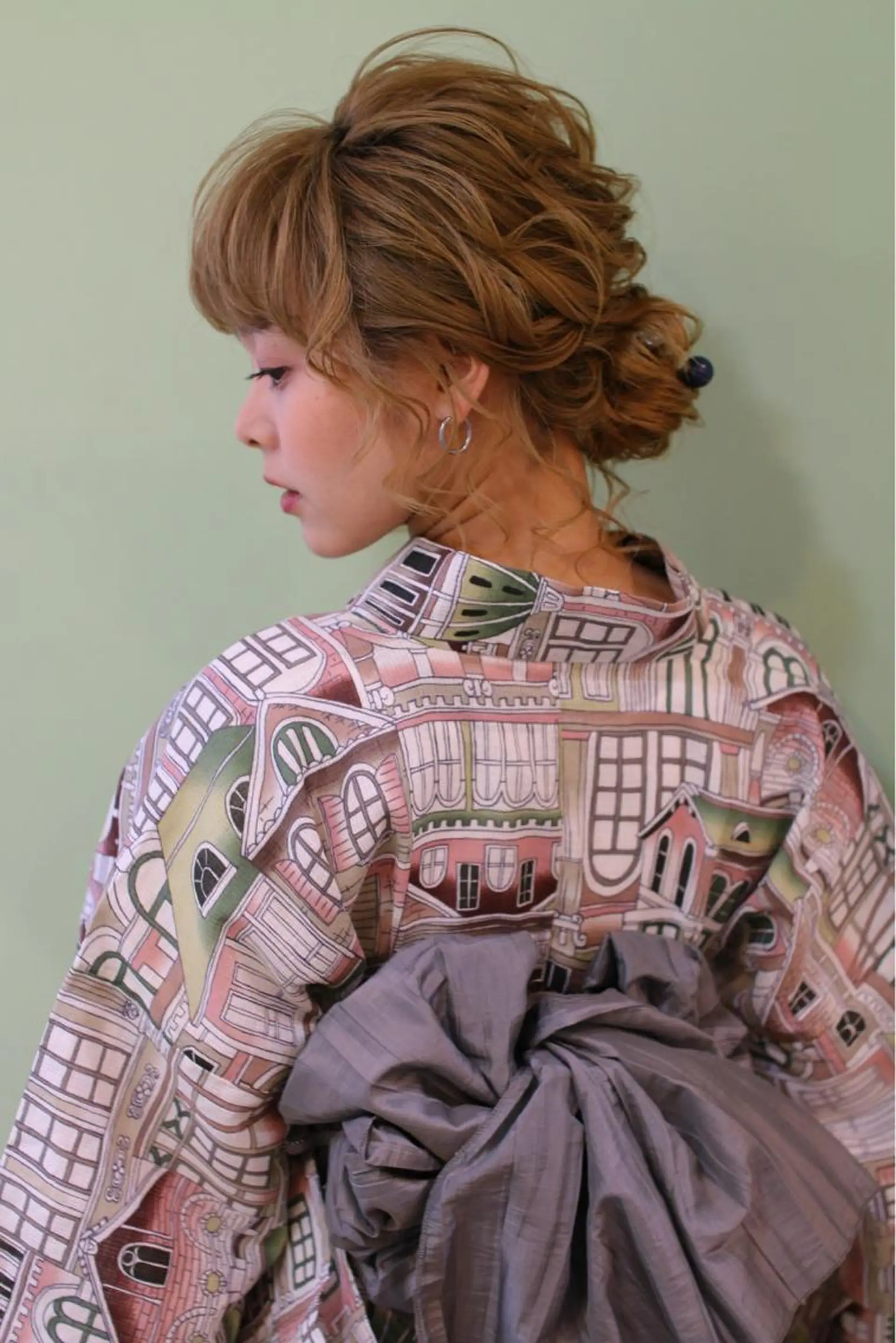 ミディアム ヘアアレンジ 浴衣 ALVAREZ BARBER SHOP所属・takebuchi harukaのヘアスタイル