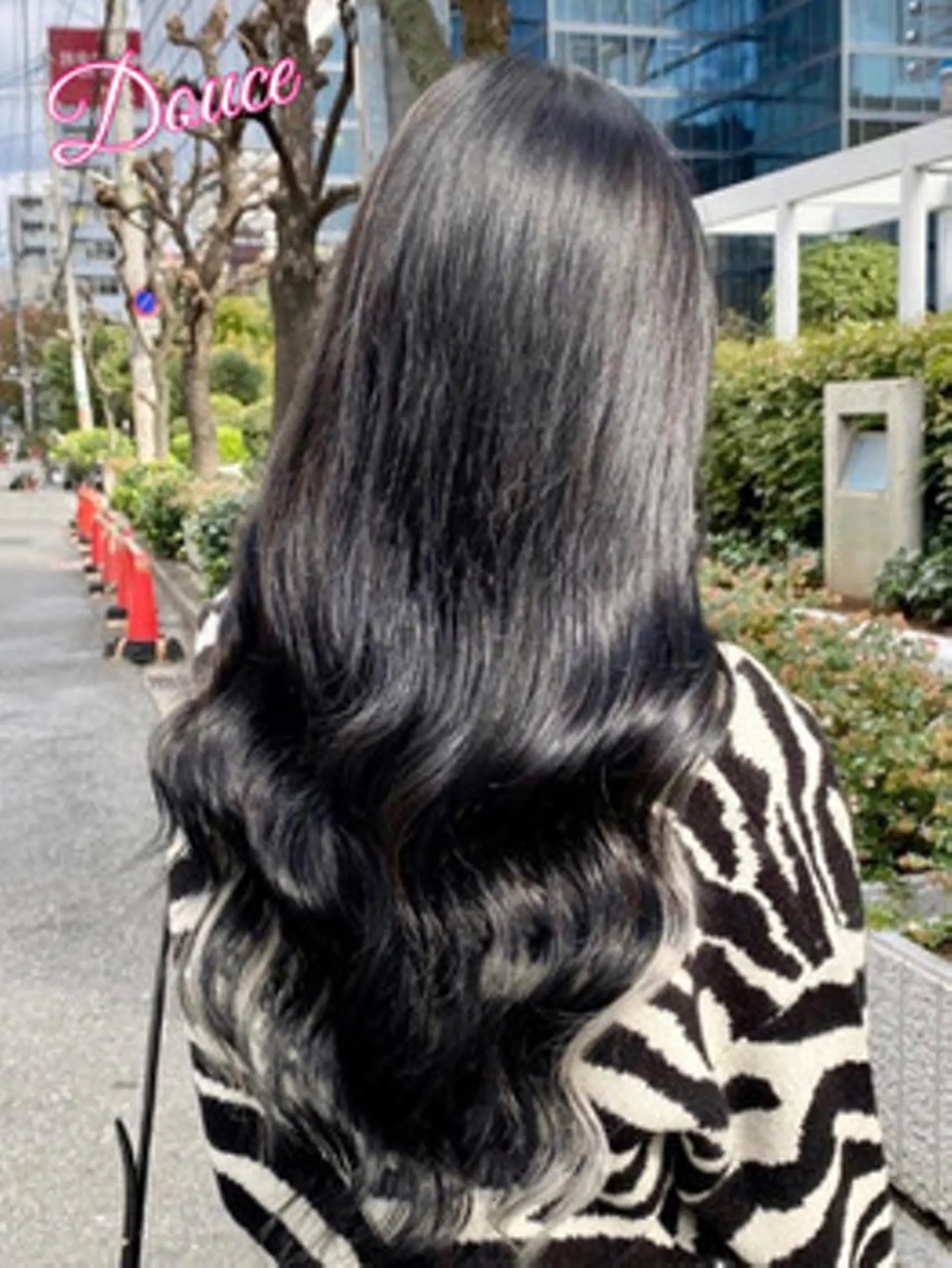 ロング カラー 大阪レミーエクステ チビ編み込みのヘアスタイル