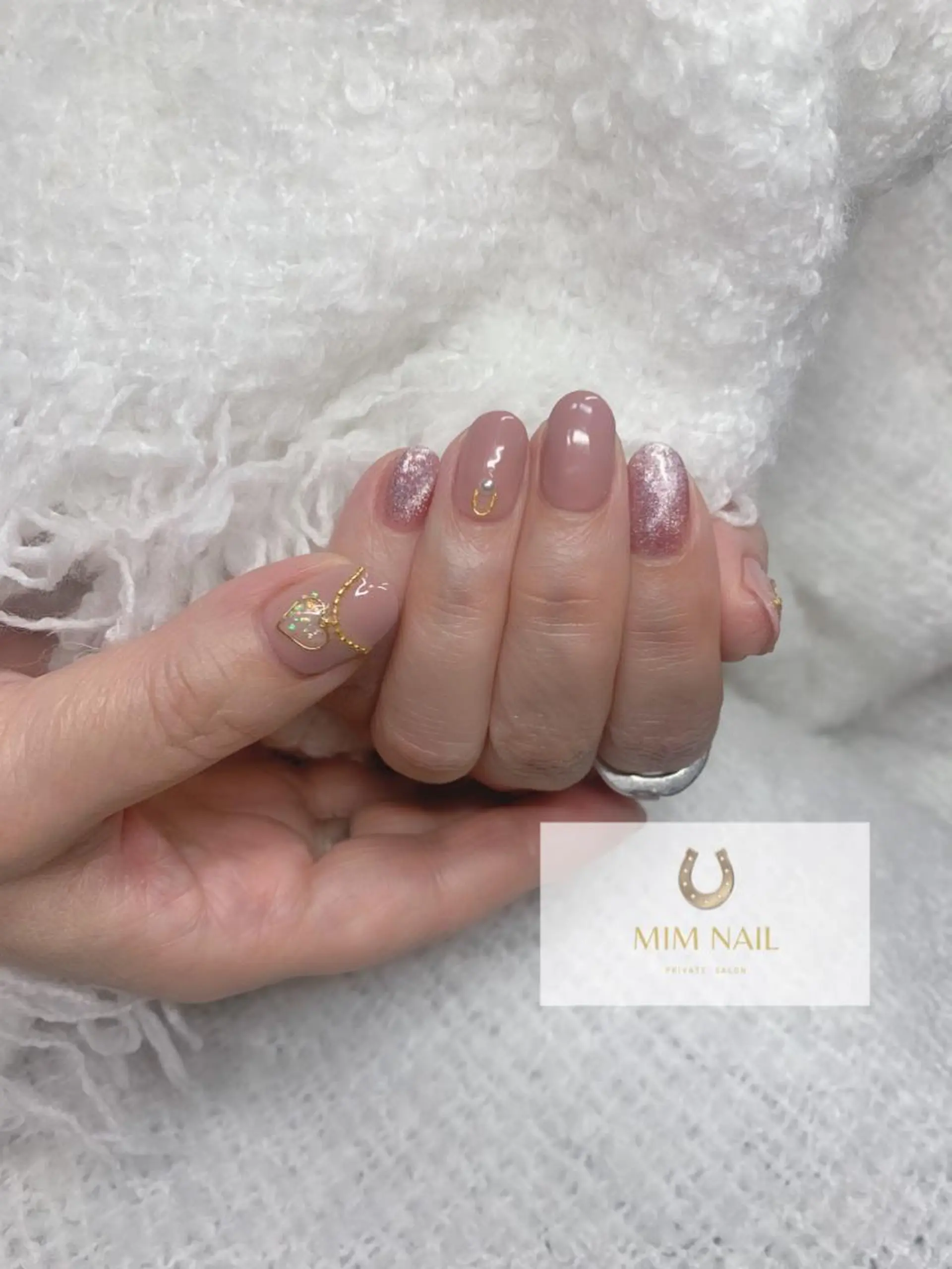 ネイル ジェルネイル マグネットネイル バレンタイン ハンドネイル *･*MIMnail *･゜ﾟ･*:･*のネイルデザイン