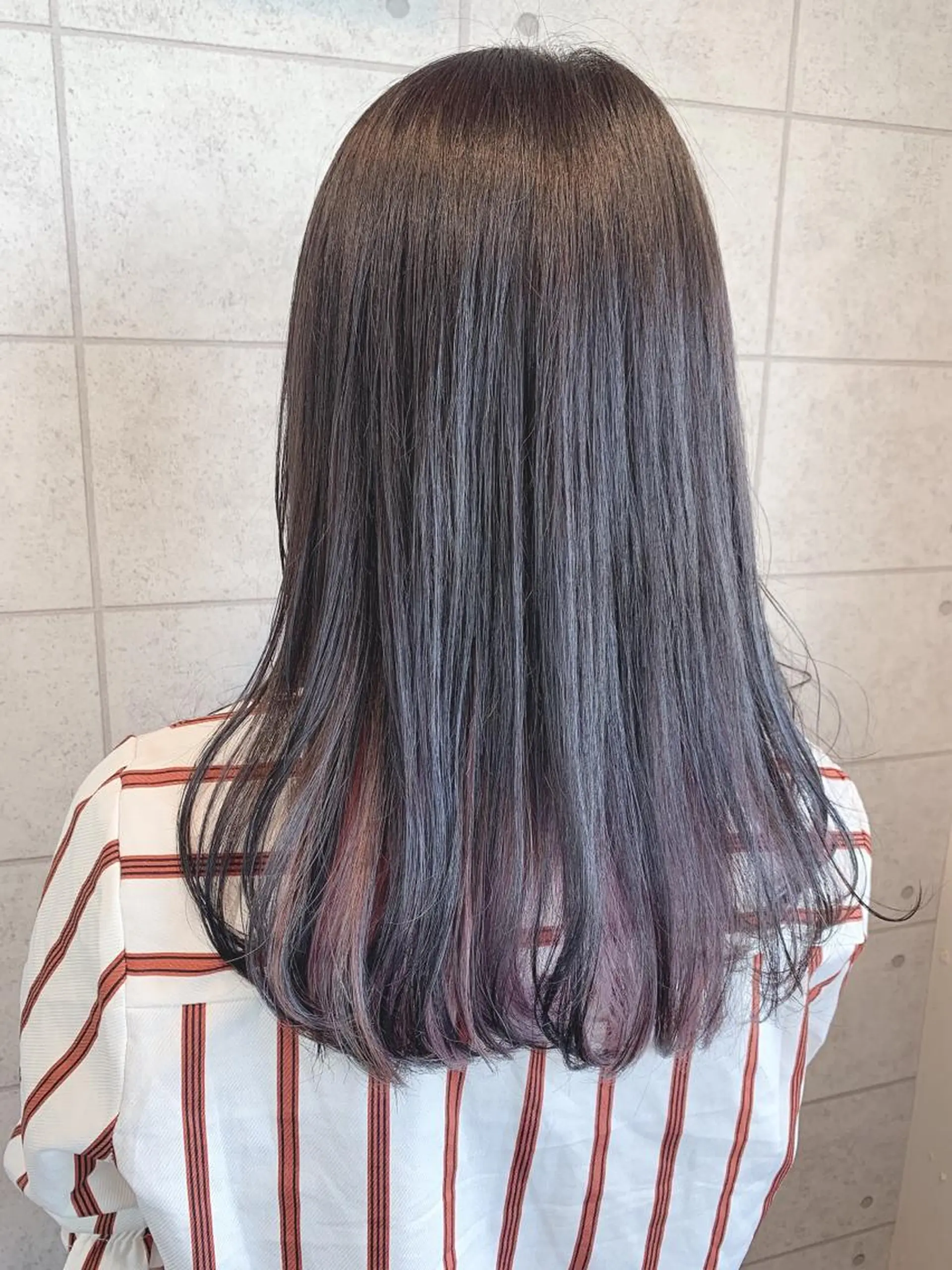 ミディアム カラー ヘアアレンジ ブラウンカラー ラベンダーカラー ピンクカラー 🌿‬ ܸAir 透明感🌱西村知佳のヘアスタイル